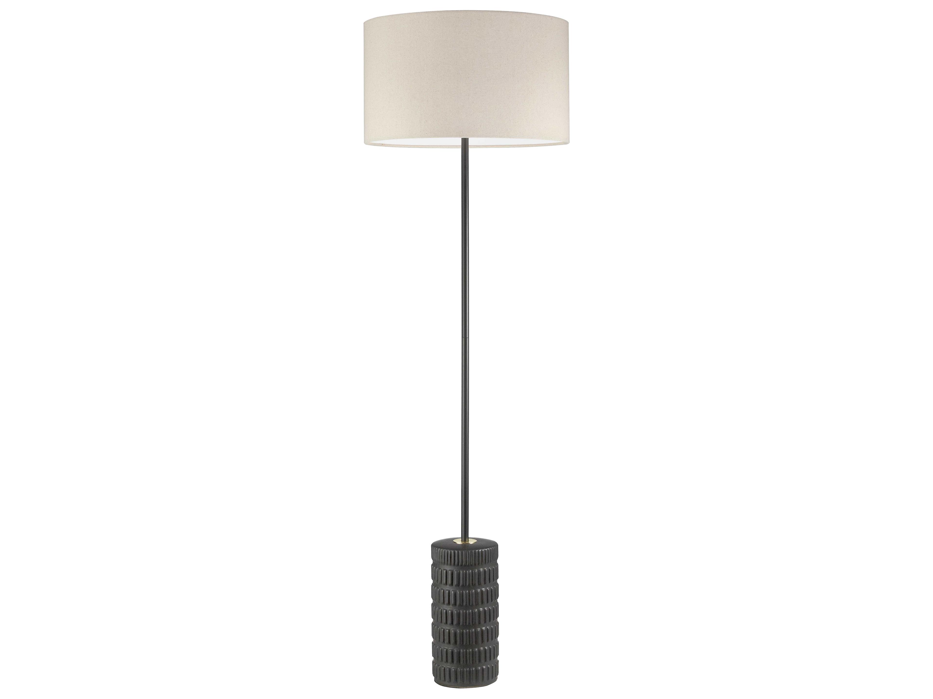 Dainolite Felicity Beige Matte Black Floor Lamp
