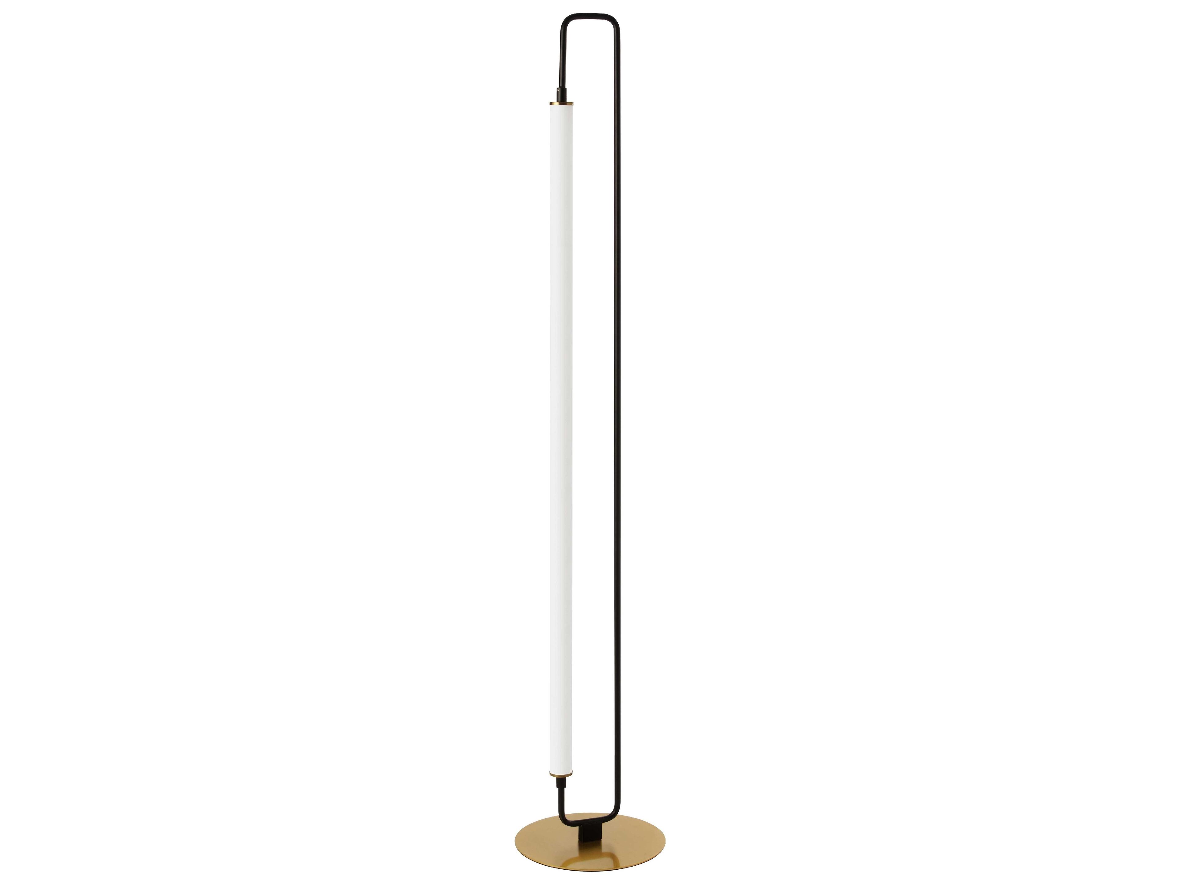 Dainolite Freya Matte Black Aged Brass White Floor Lamp
