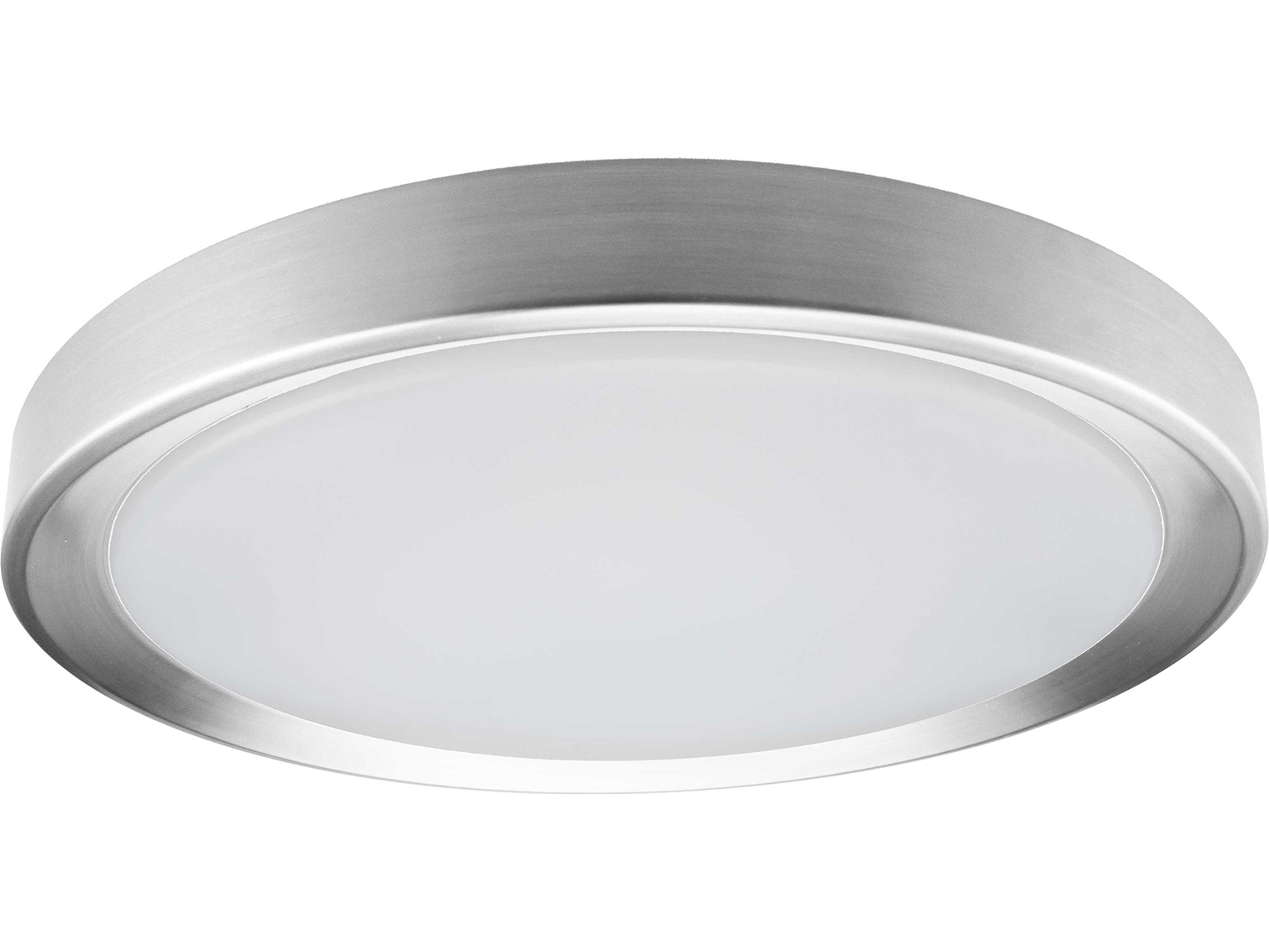 Dainolite Flynn 1-Light Satin Chrome White Round Flush Mount