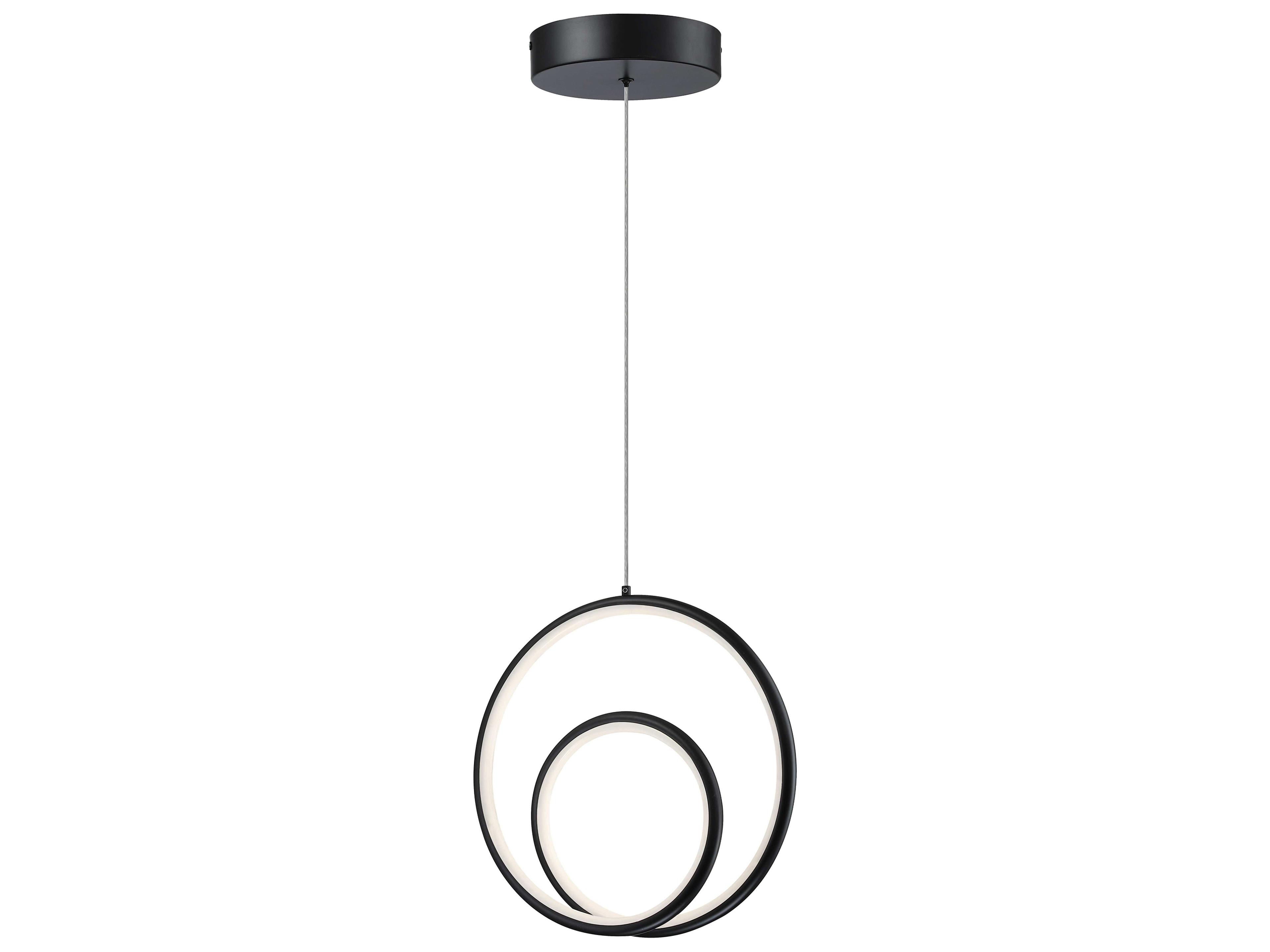 Dainolite Gabriel 1-Light Matte Black White Mini Pendant