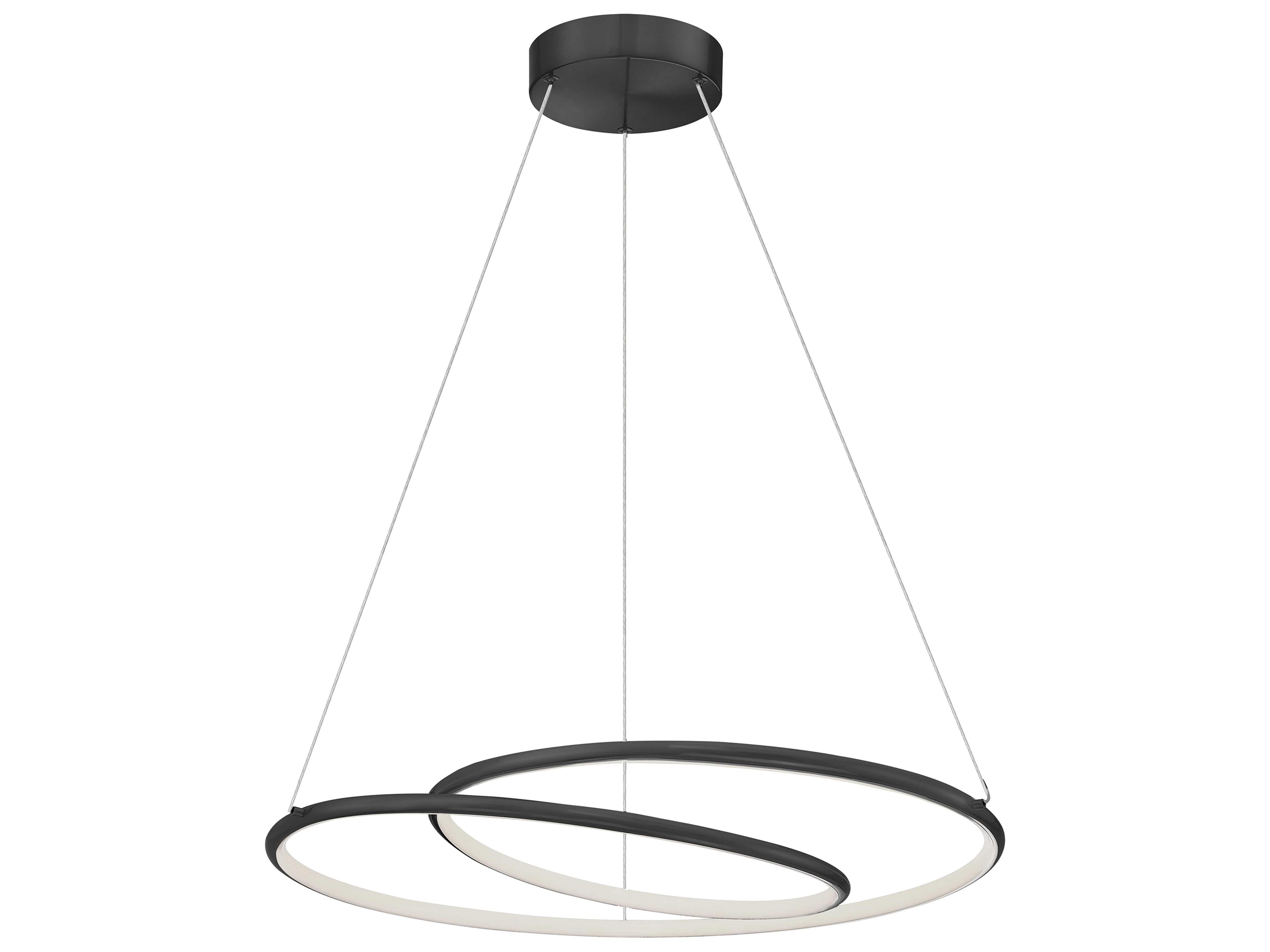 Dainolite Gabriel 1-Light Matte Black White Pendant