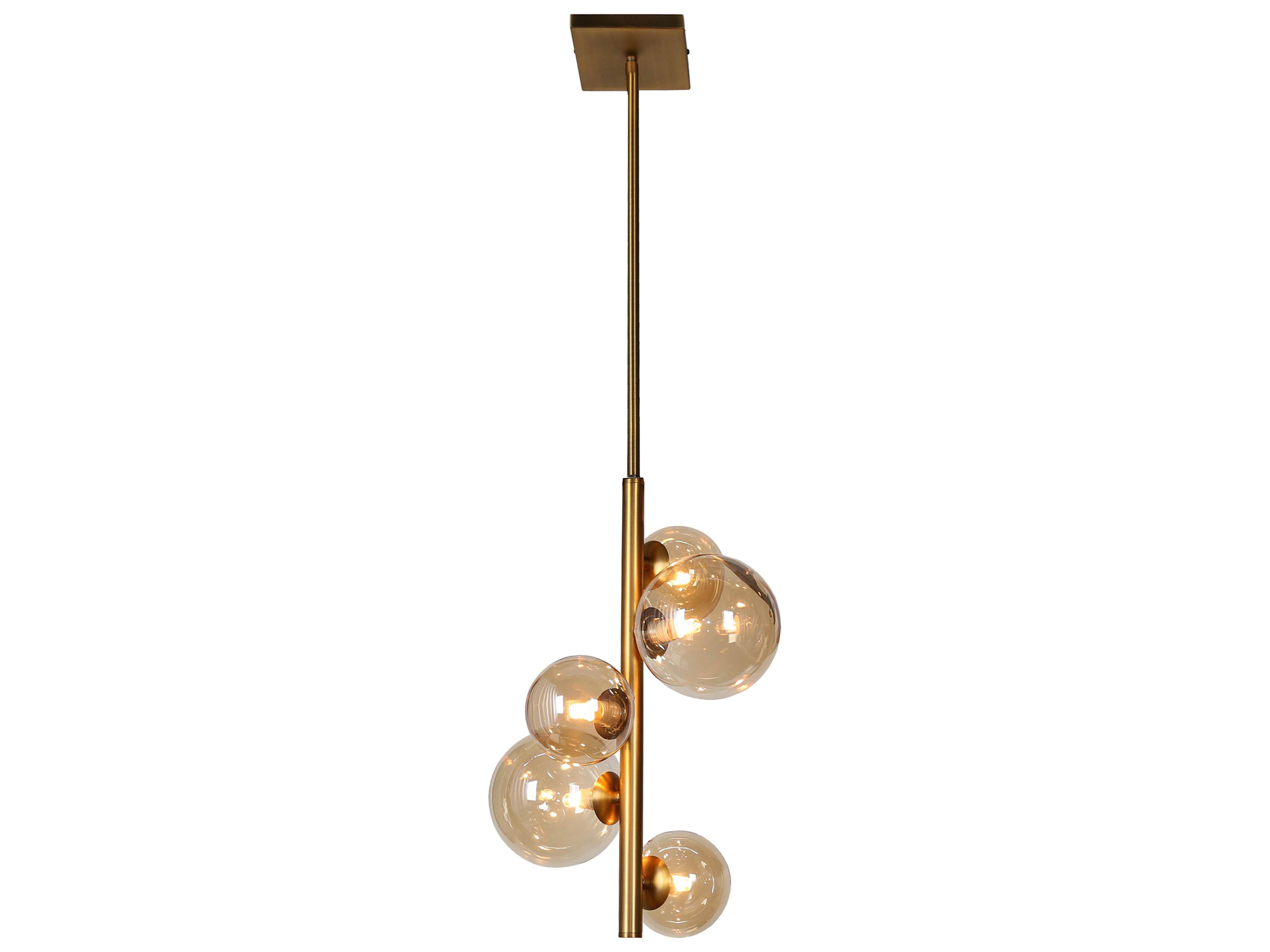 Dainolite Glasgow 5-Light Vintage Bronze Champagne Globe Mini Pendant