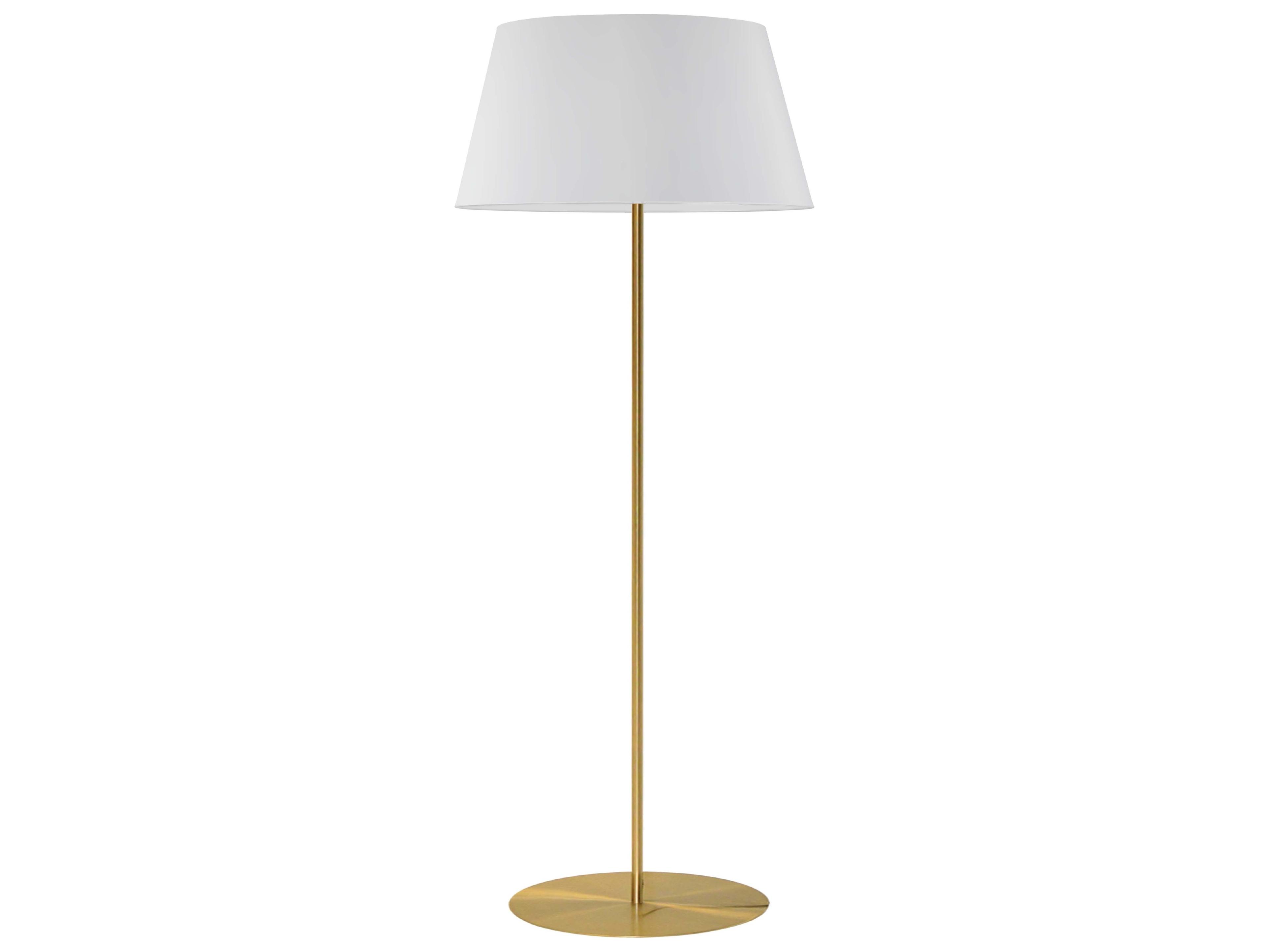 Dainolite Gretchen Aged Brass White Fabric Floor Lamp