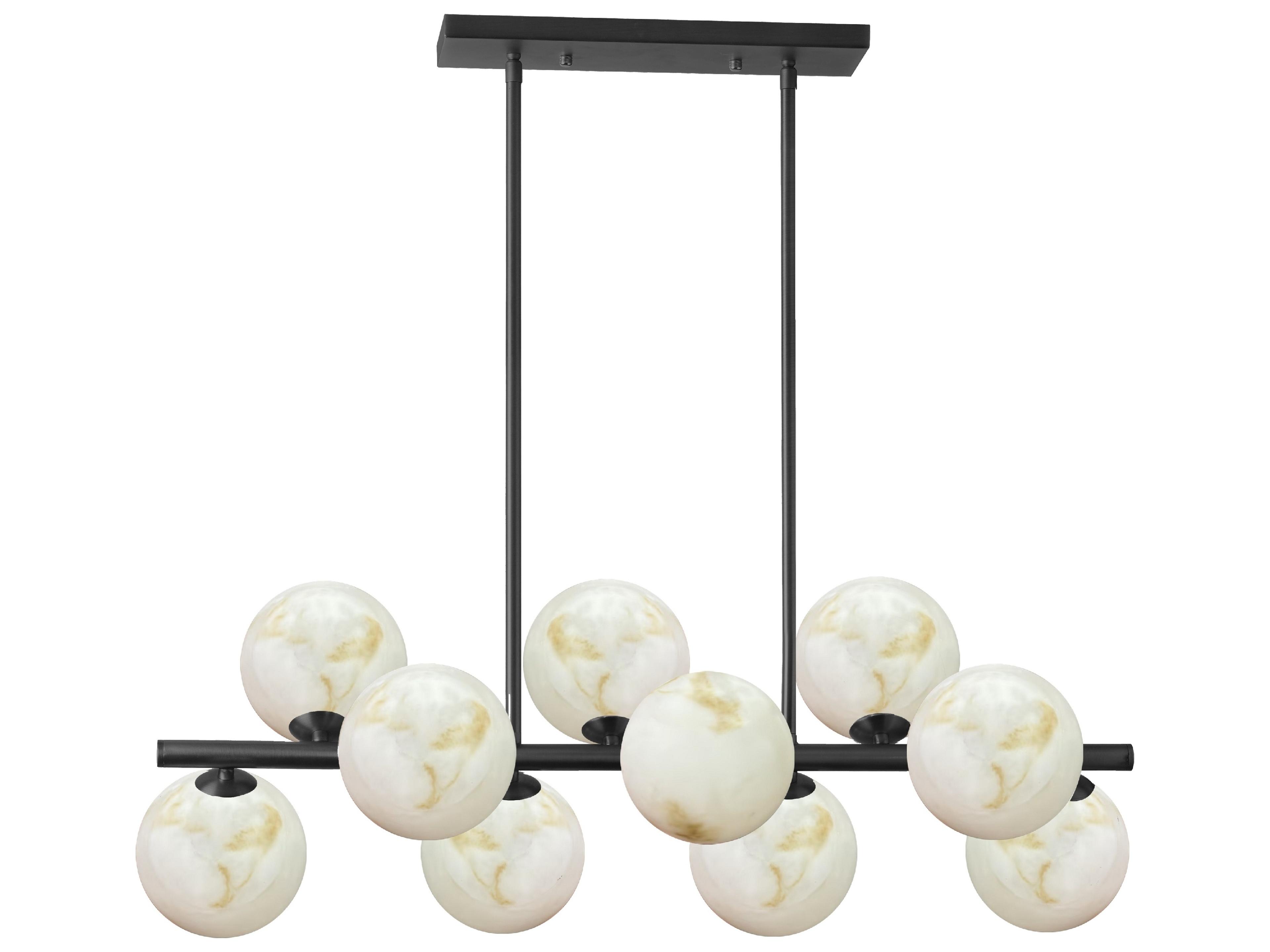 Dainolite Giovanna 10-Light Matte Black Globe Island Pendant