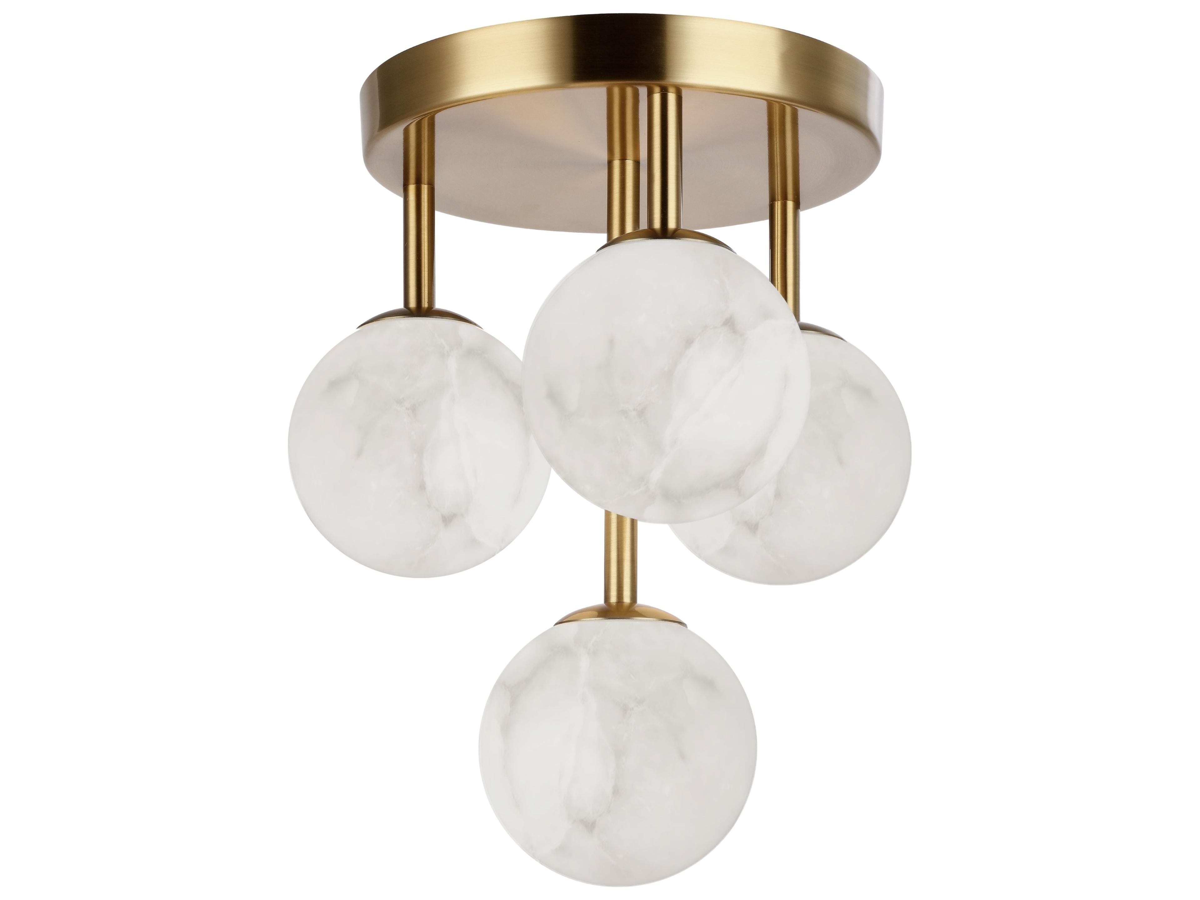 Dainolite Giovanna 4-Light Aged Brass Globe Flush Mount