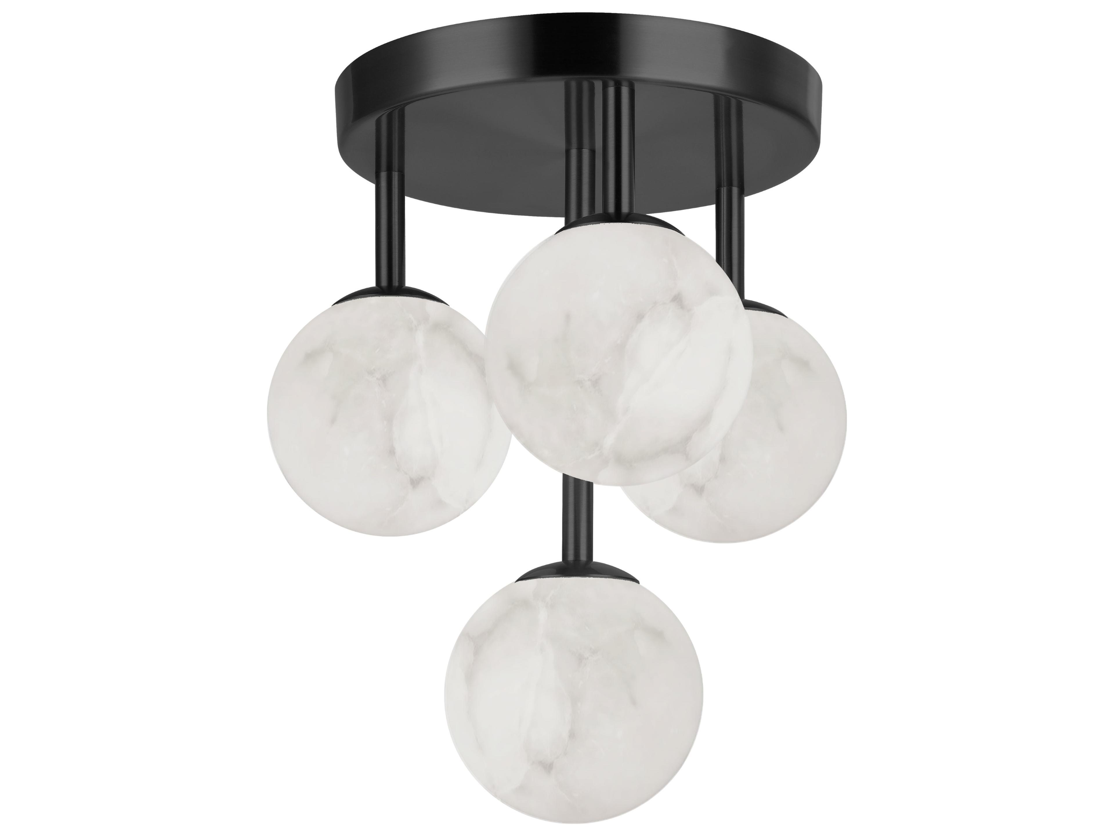 Dainolite Giovanna 4-Light Matte Black Globe Flush Mount