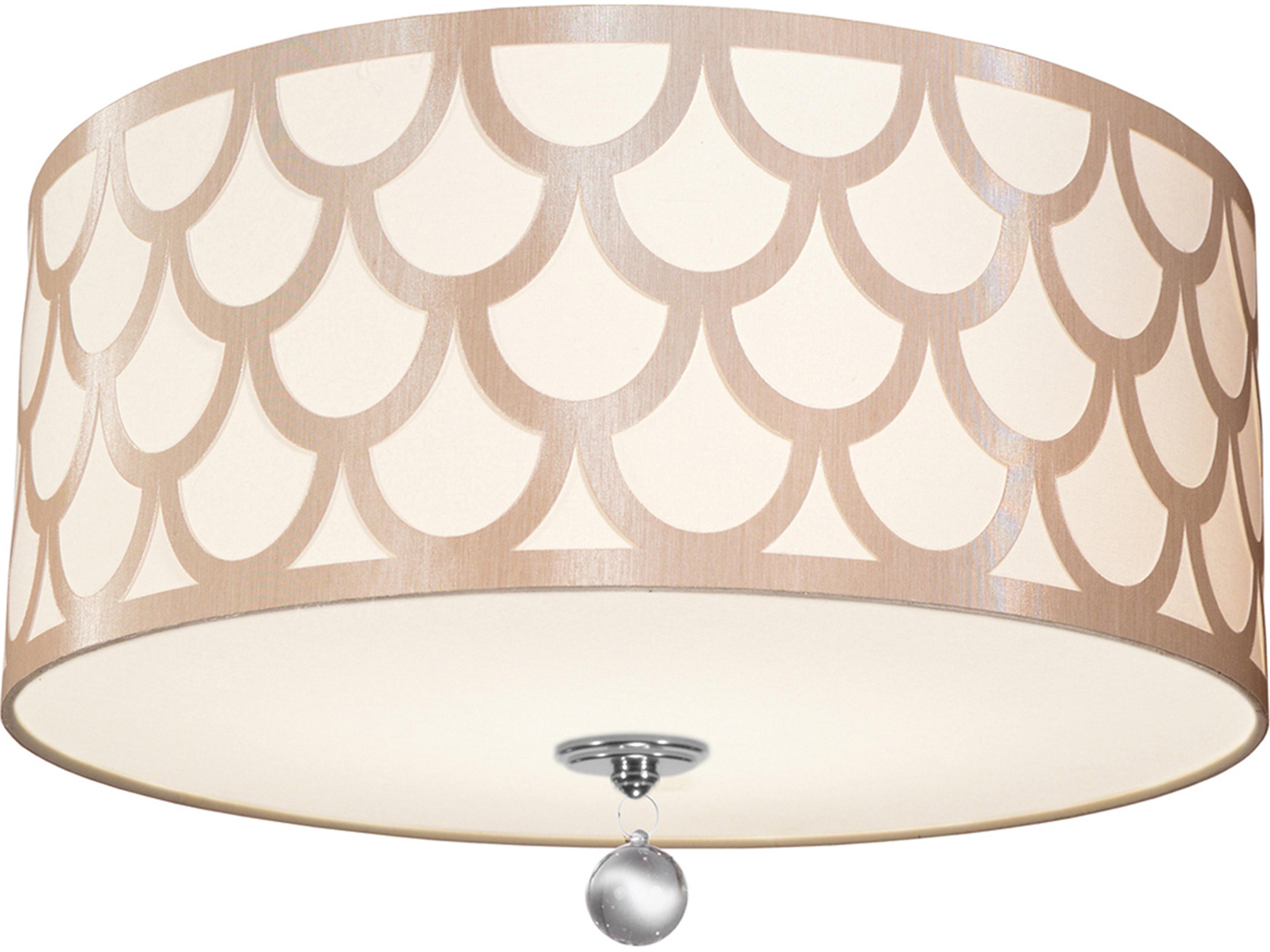 Dainolite Hannah 4-Light Gold Polished Chrome Drum Flush Mount