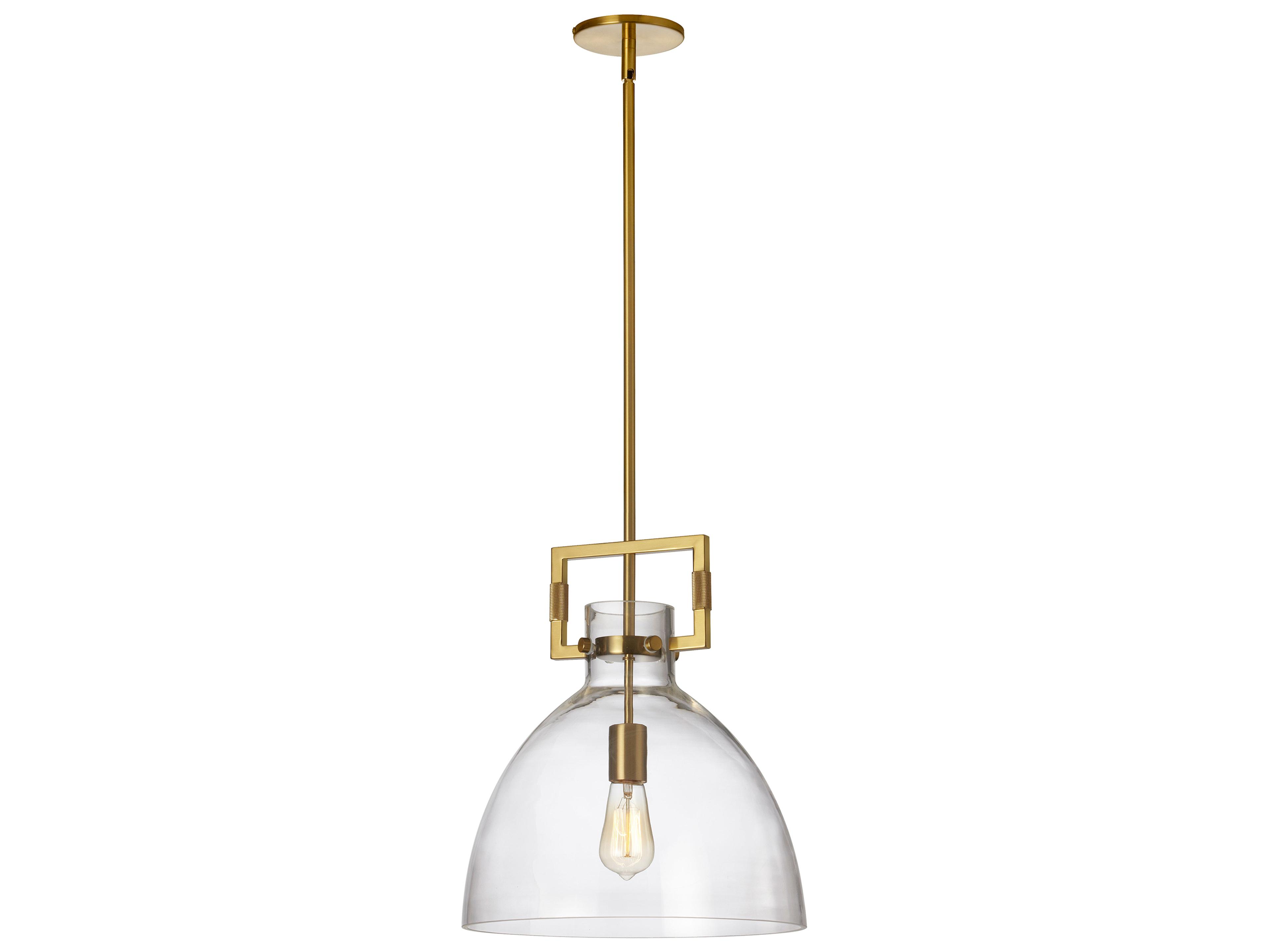 Dainolite Liberty 1-Light Aged Brass Dome Pendant