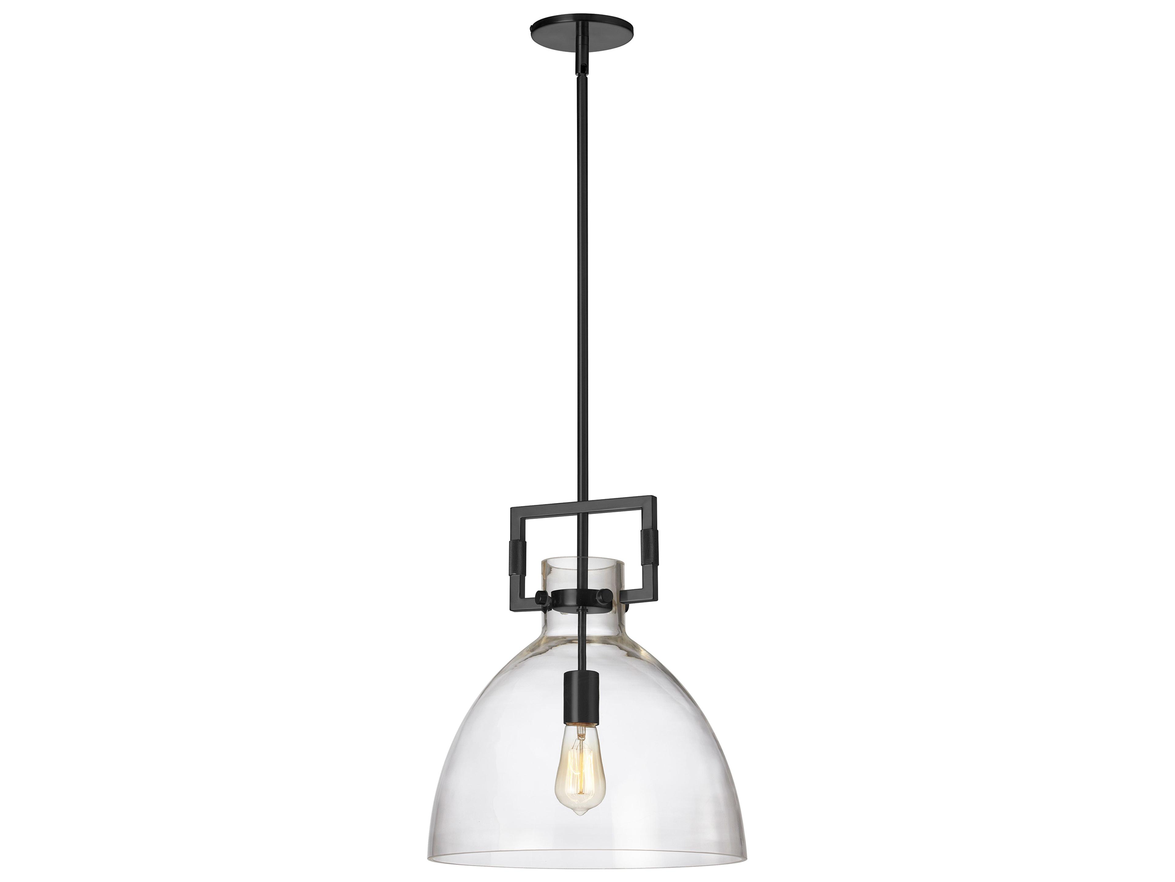 Dainolite Liberty 1-Light Matte Black Dome Pendant