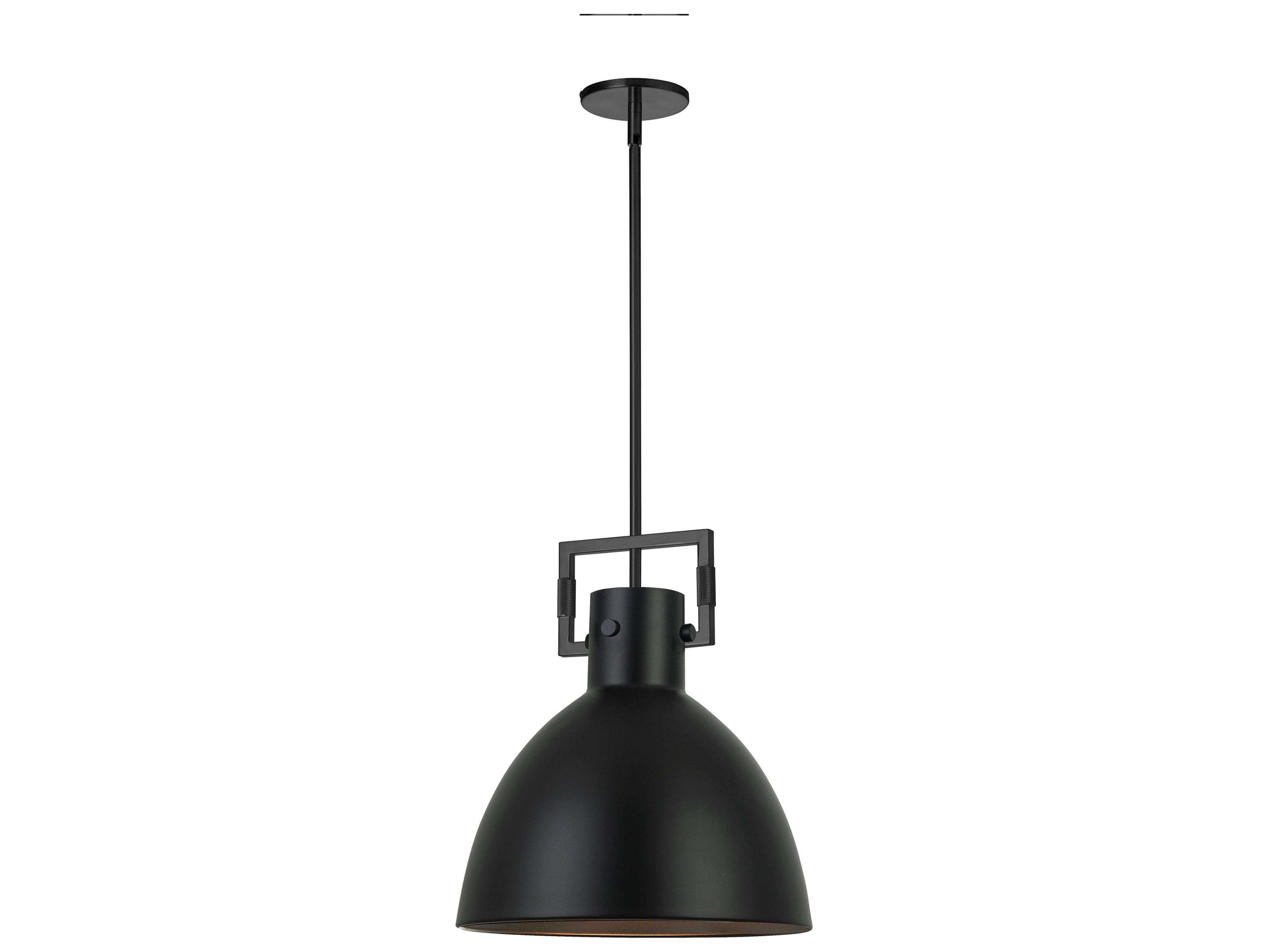 Dainolite Liberty 1-Light Matte Black Dome Pendant