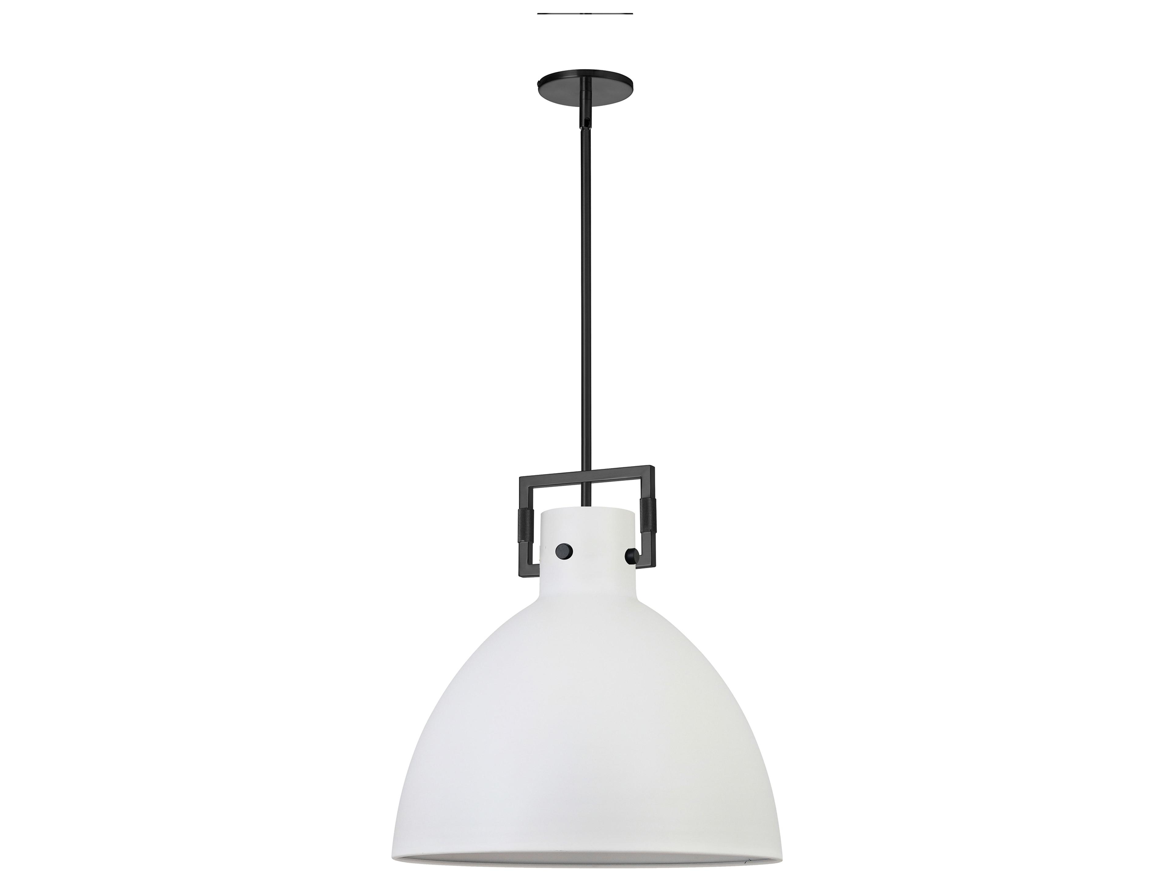 Dainolite Liberty 1-Light Matte White Black Dome Pendant