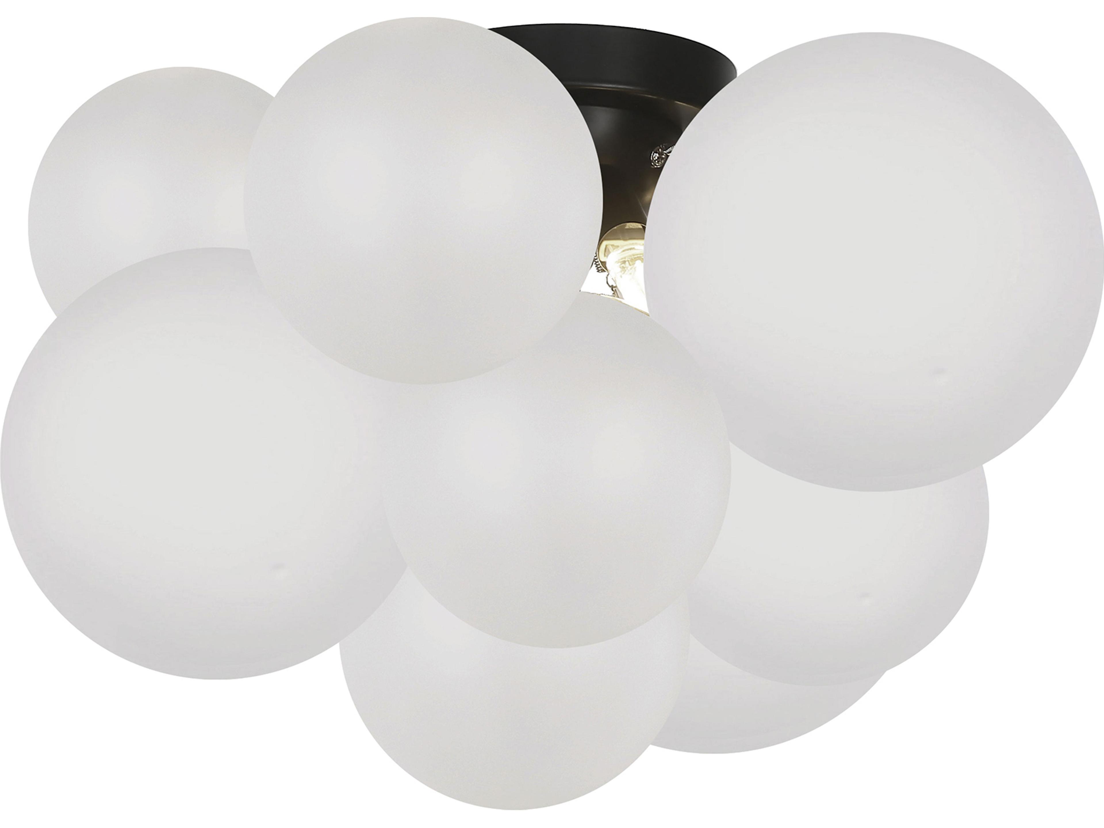 Dainolite Miles 3-Light Matte Black Globe Flush Mount