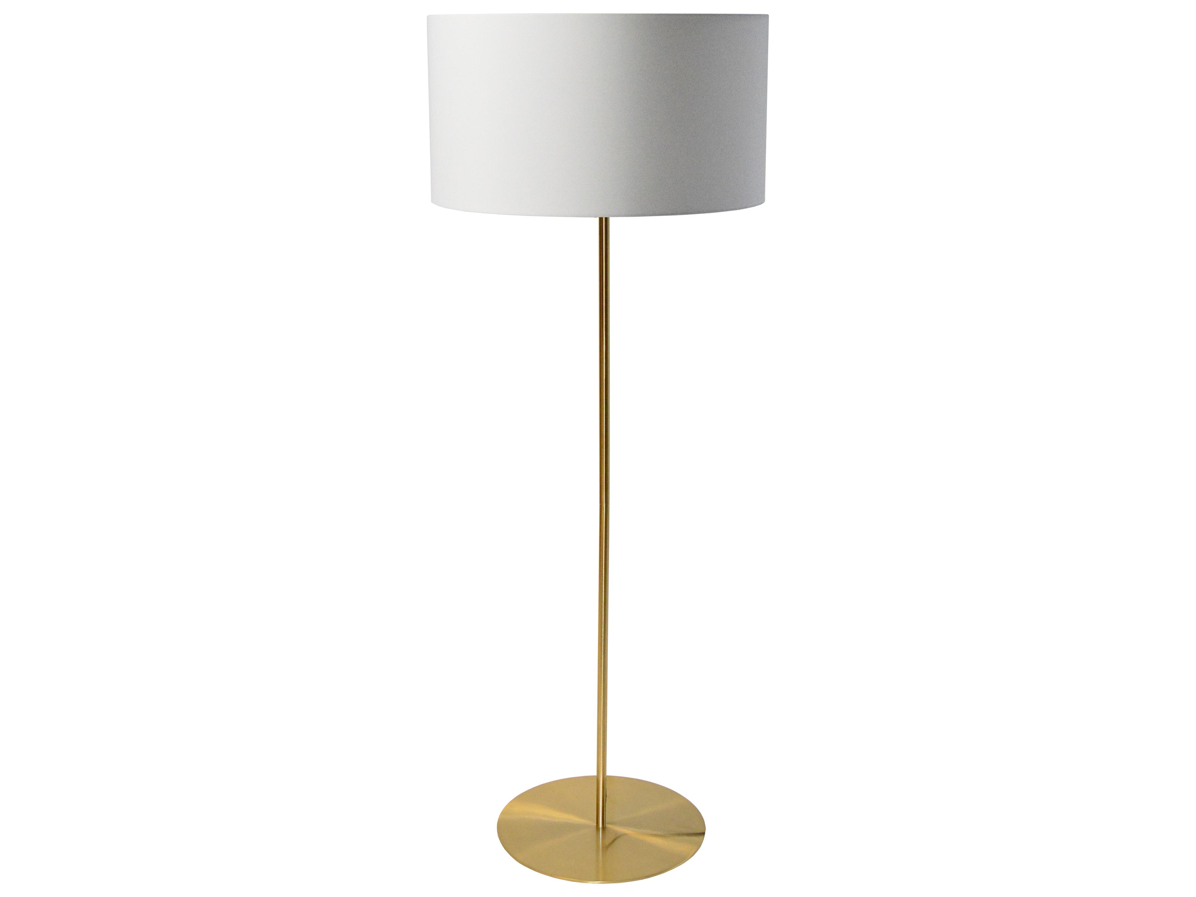 Dainolite Maine Aged Brass White Fabric Floor Lamp