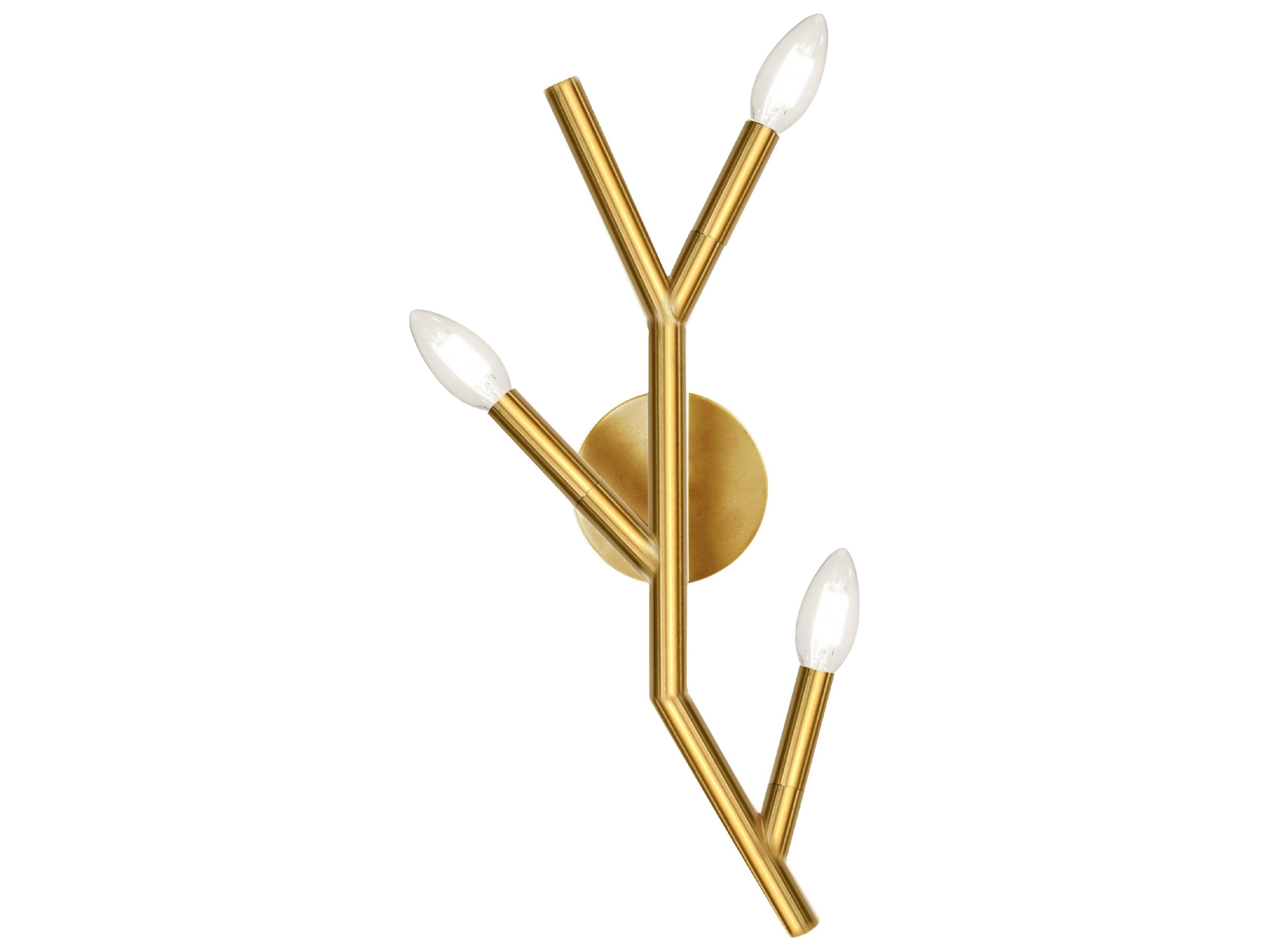 Dainolite Morgan 3-Light Aged Brass Wall Sconce