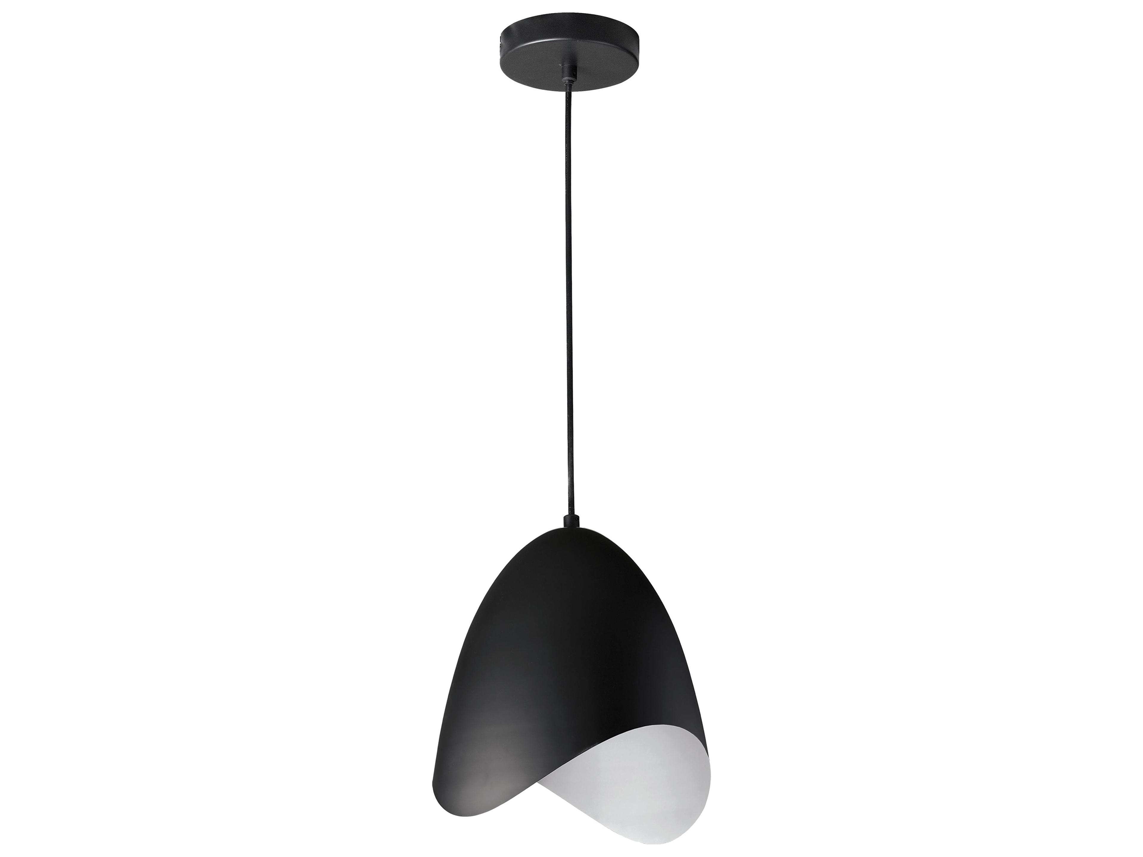 Dainolite Myra 1-Light Black White Dome Mini Pendant