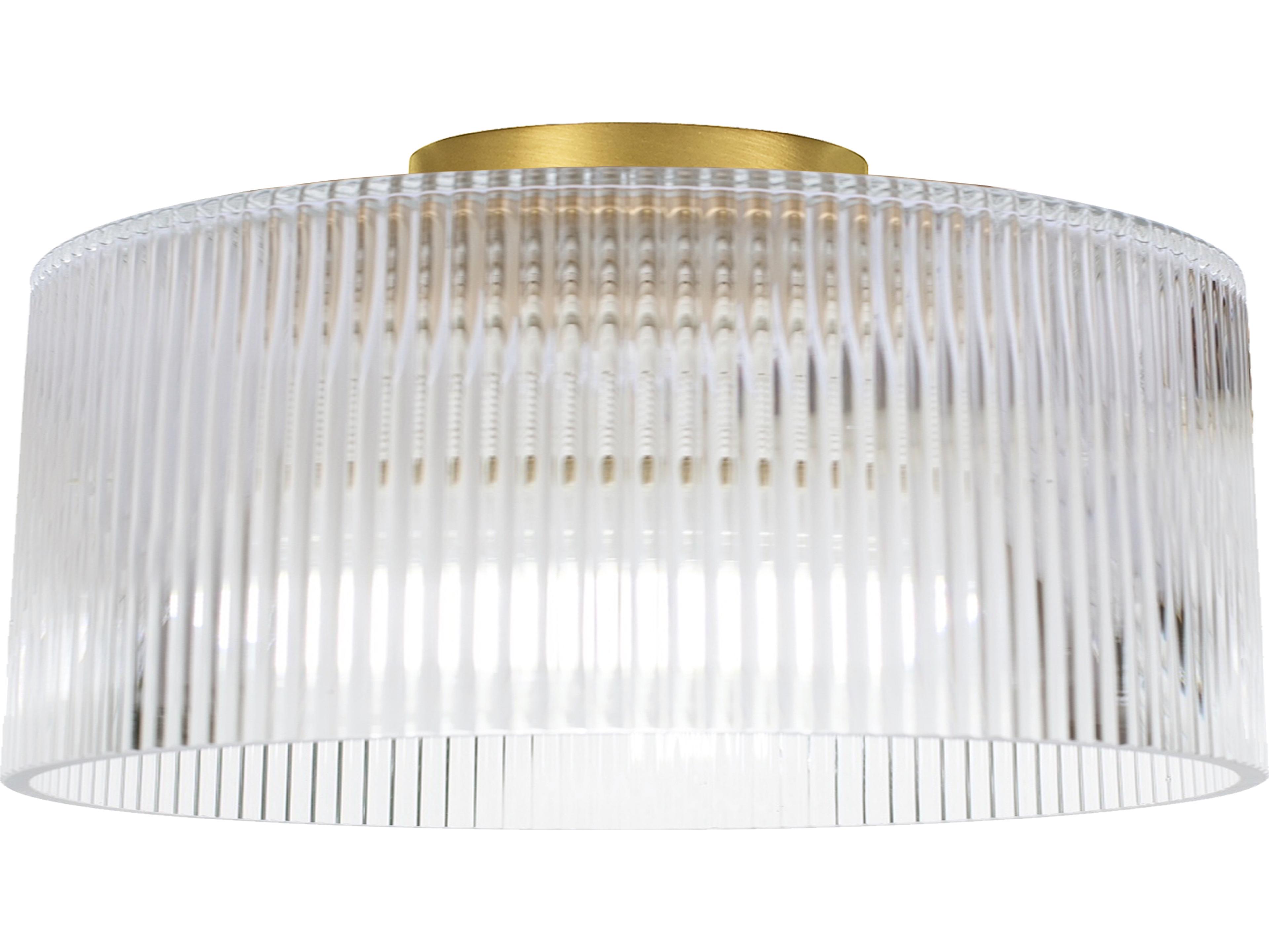 Dainolite Nadine 1-Light Aged Brass Drum Flush Mount