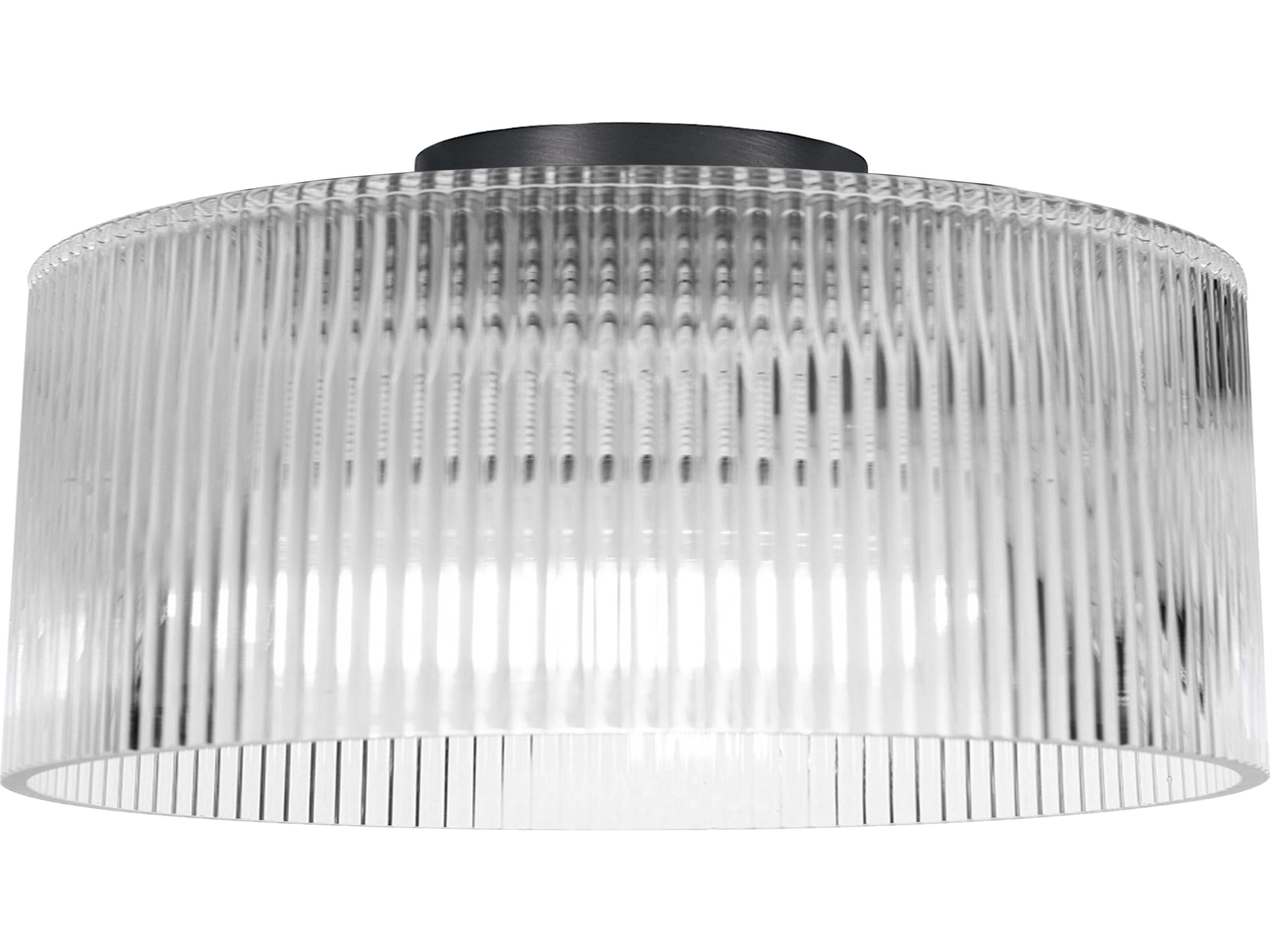 Dainolite Nadine 1-Light Matte Black Drum Flush Mount