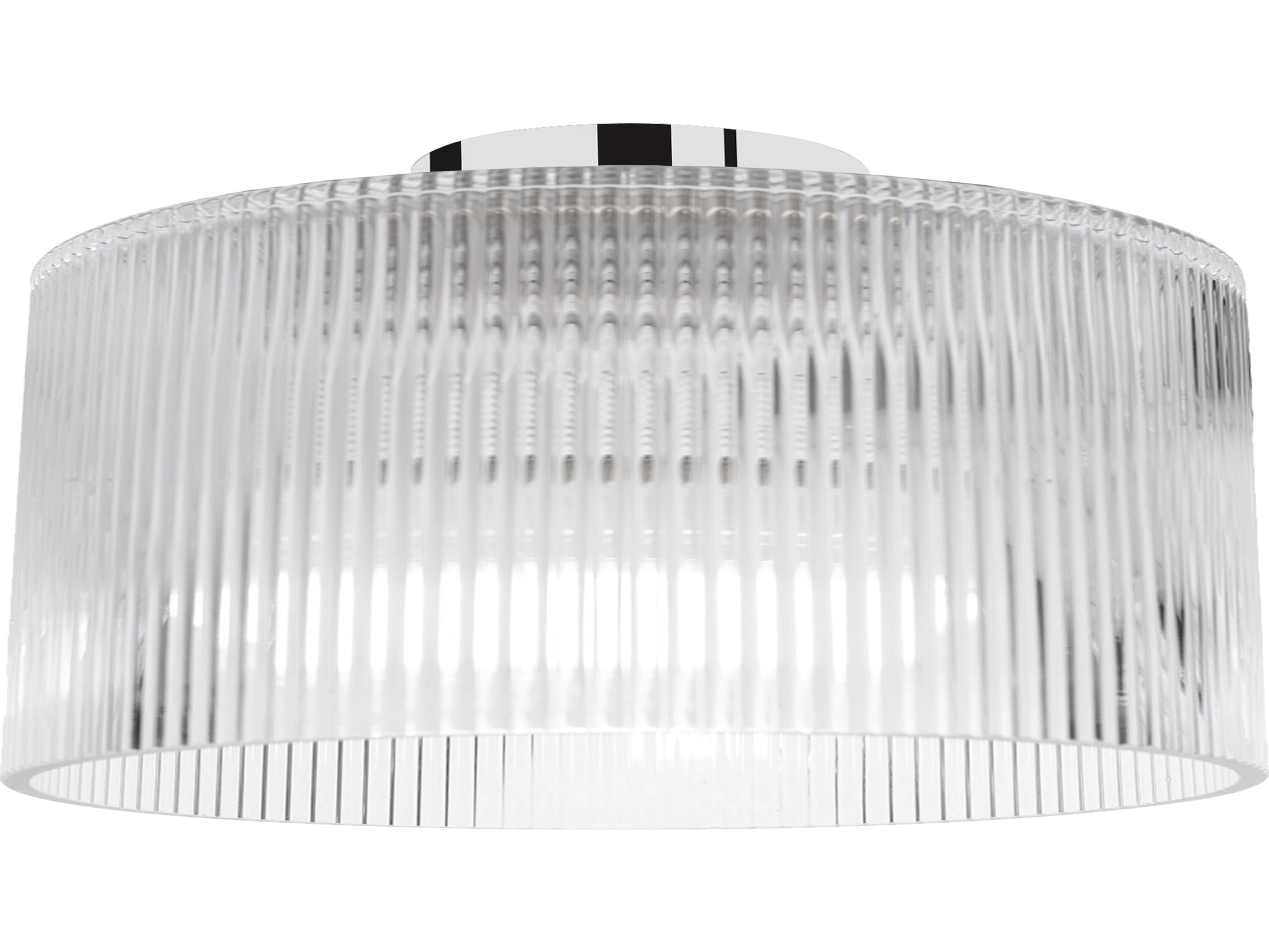 Dainolite Nadine 1-Light Polished Chrome Drum Flush Mount