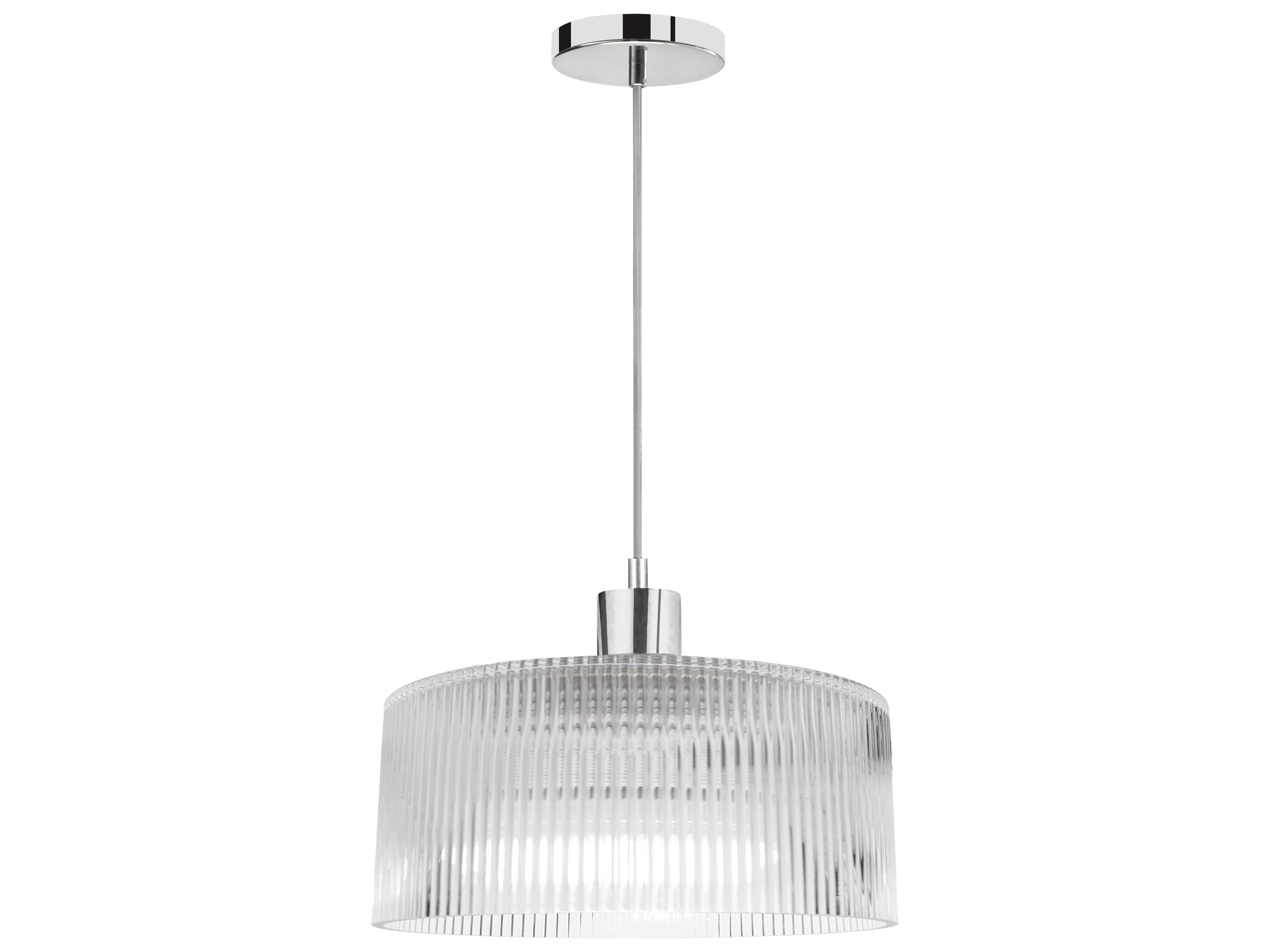 Dainolite Nadine 1-Light Polished Chrome Drum Mini Pendant