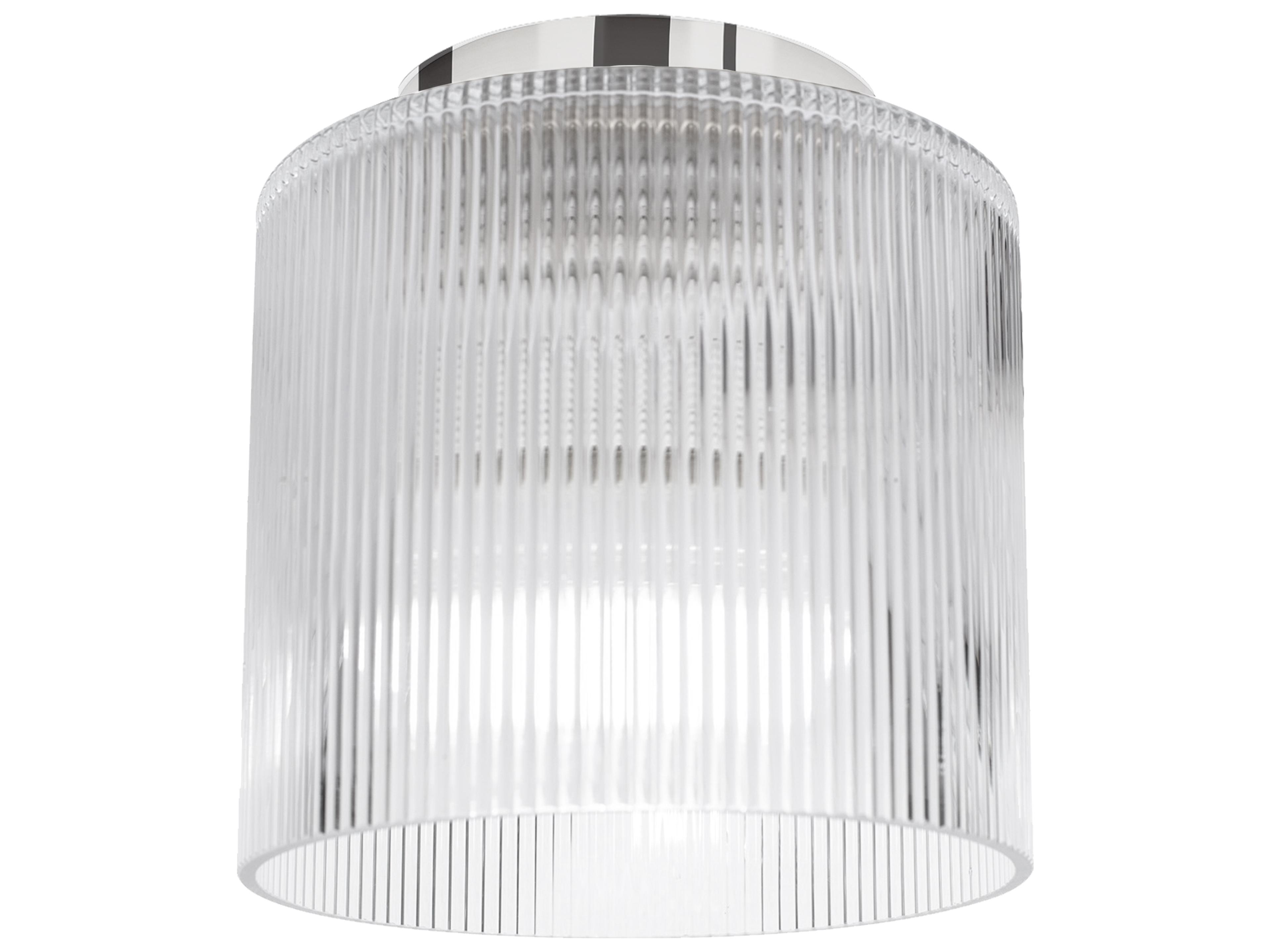 Dainolite Nadine 1-Light Polished Chrome Cylinder Flush Mount