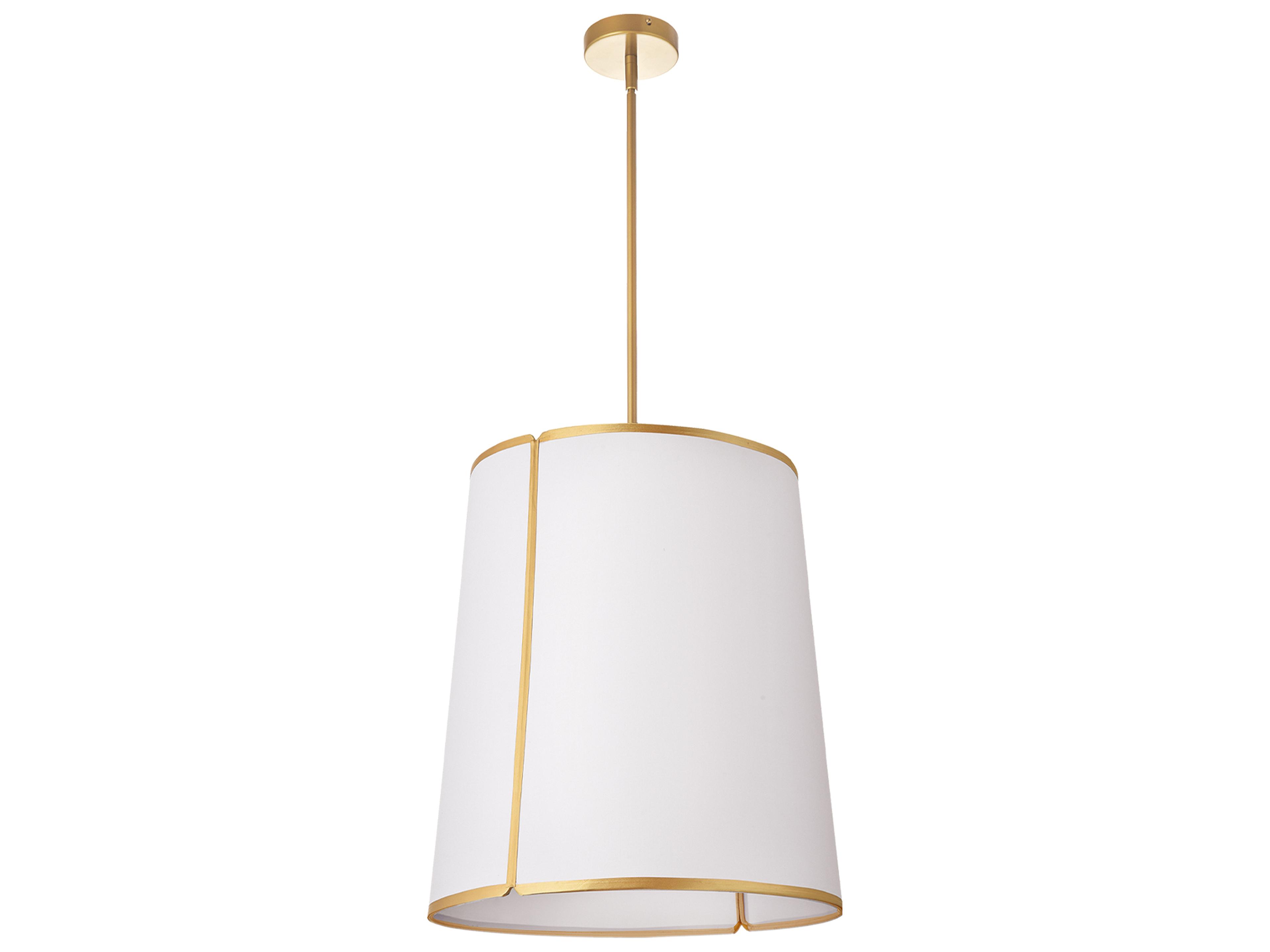 Dainolite Notched Drum 3-Light Gold White Pendant