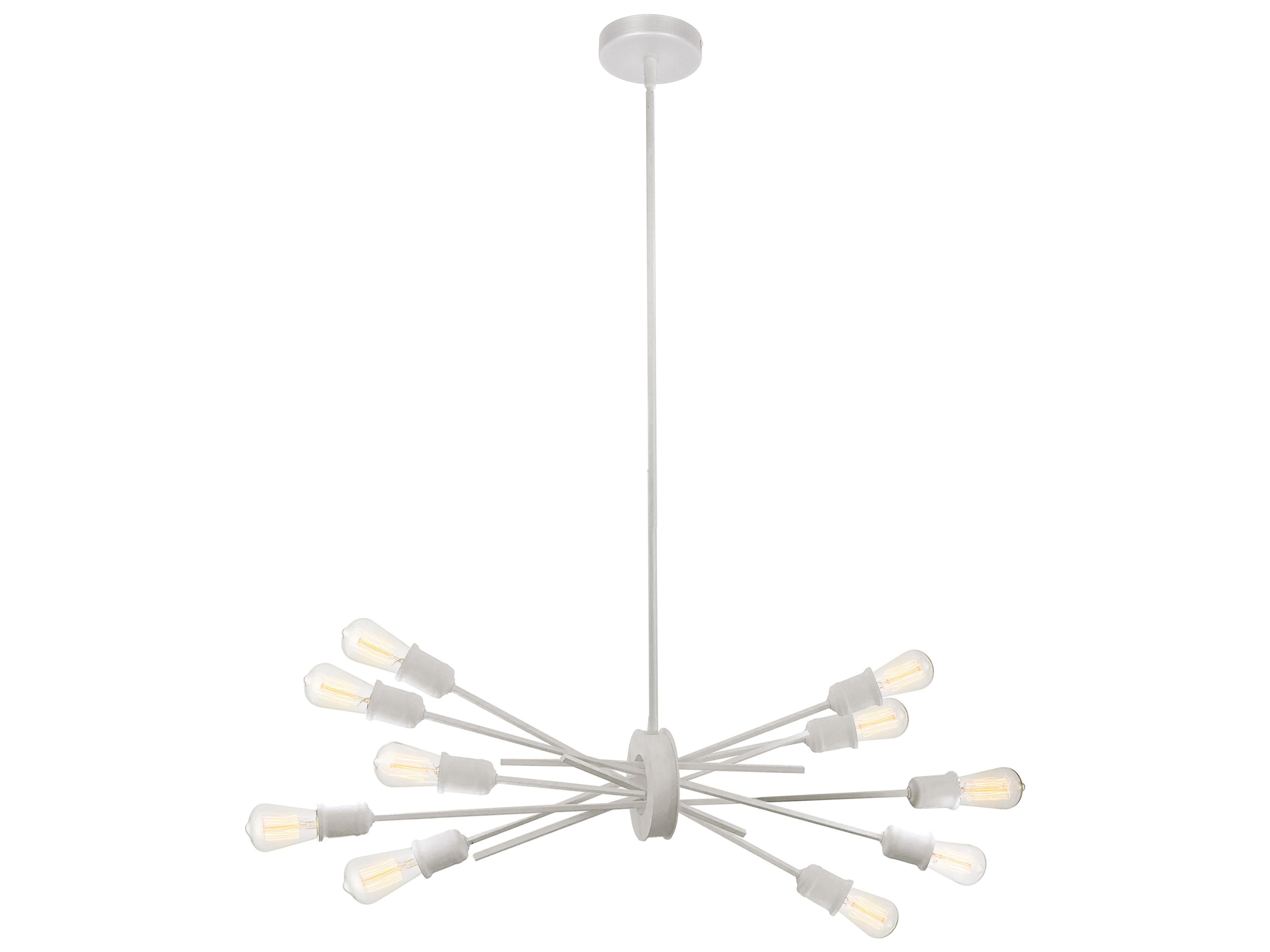 Dainolite Nebraska 10-Light Matte White Linear Sputnik Pendant