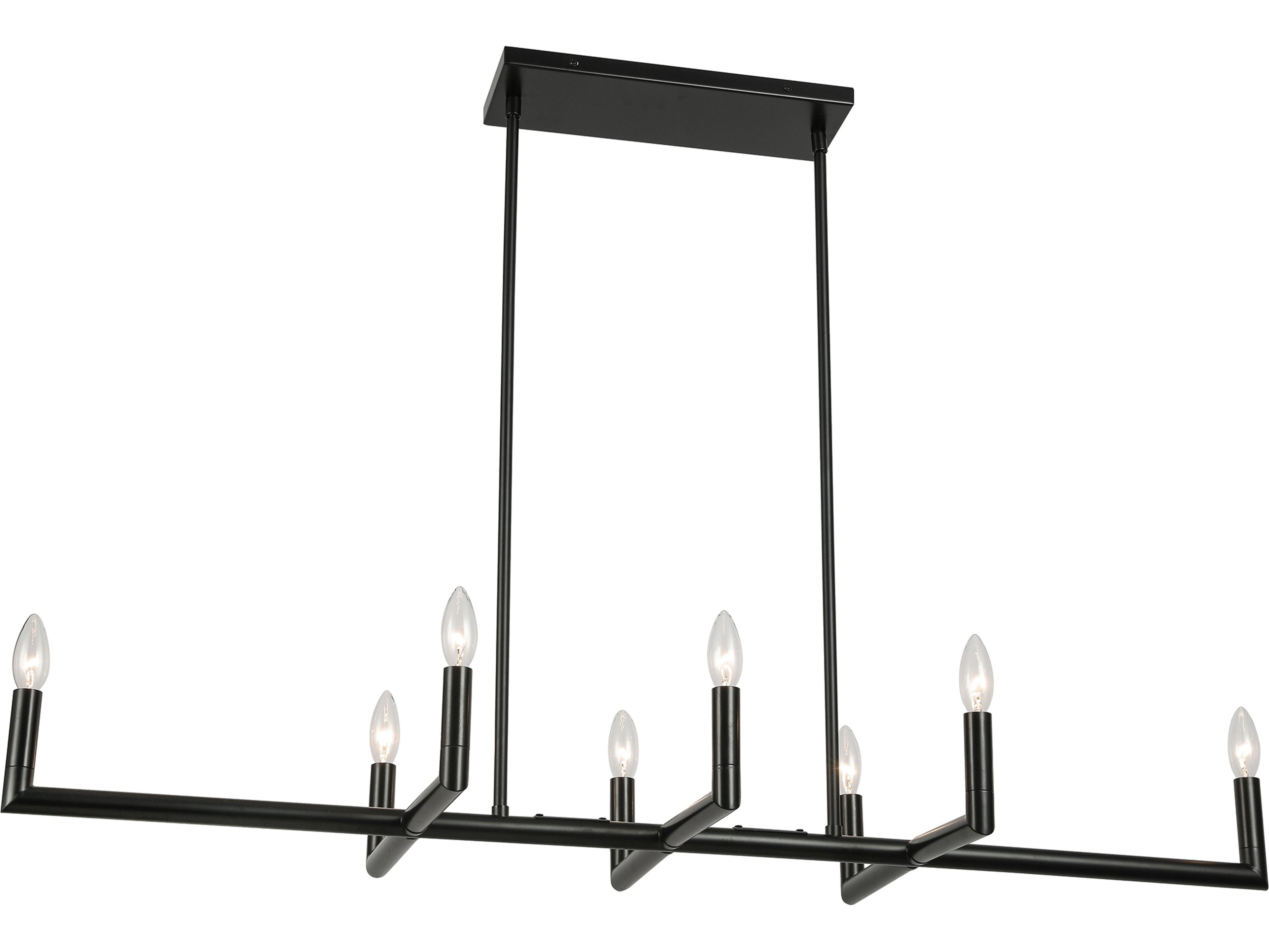 Dainolite Nora 8-Light Matte Black Linear Island Pendant