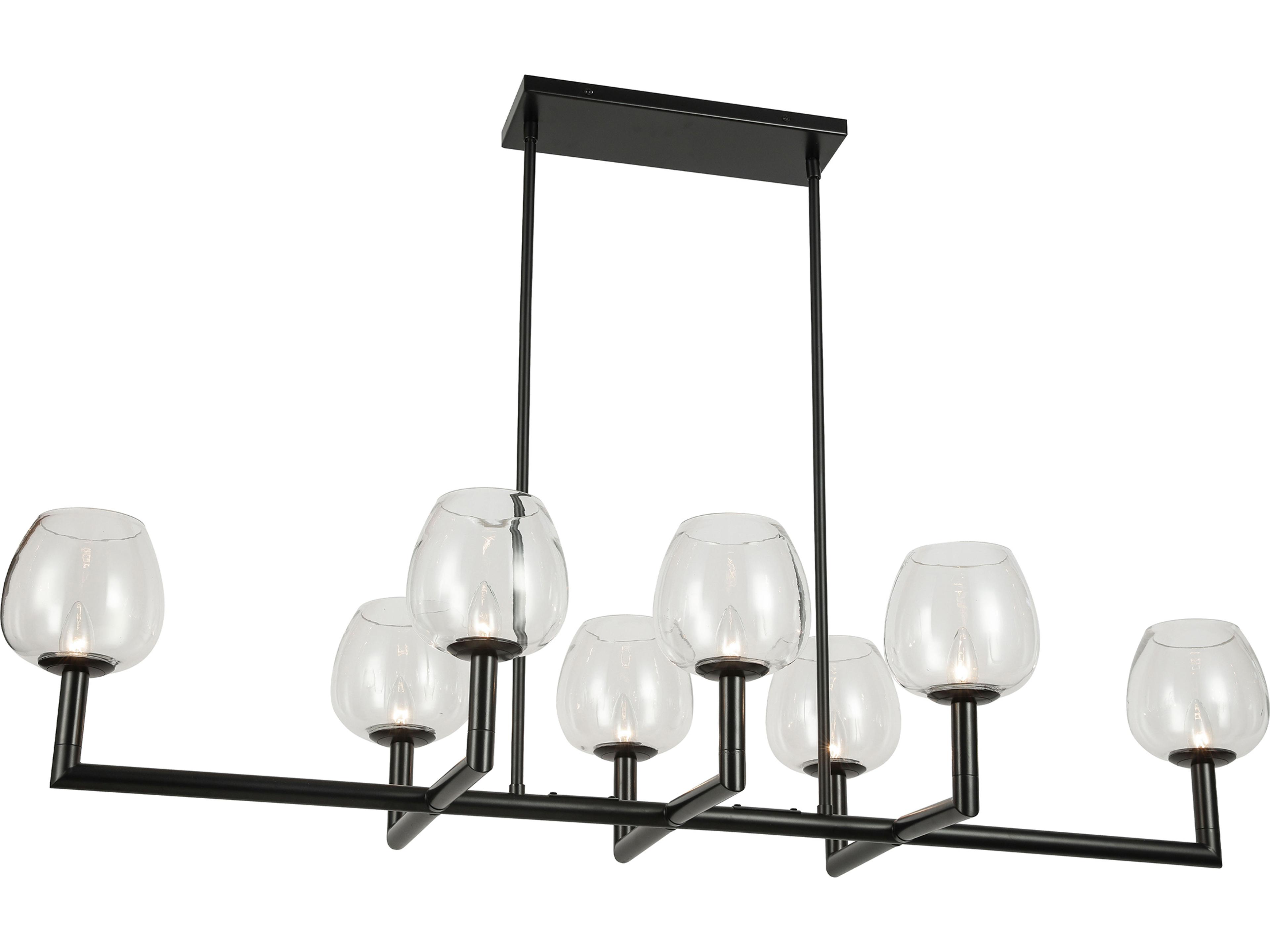 Dainolite Nora 8-Light Matte Black Linear Island Pendant