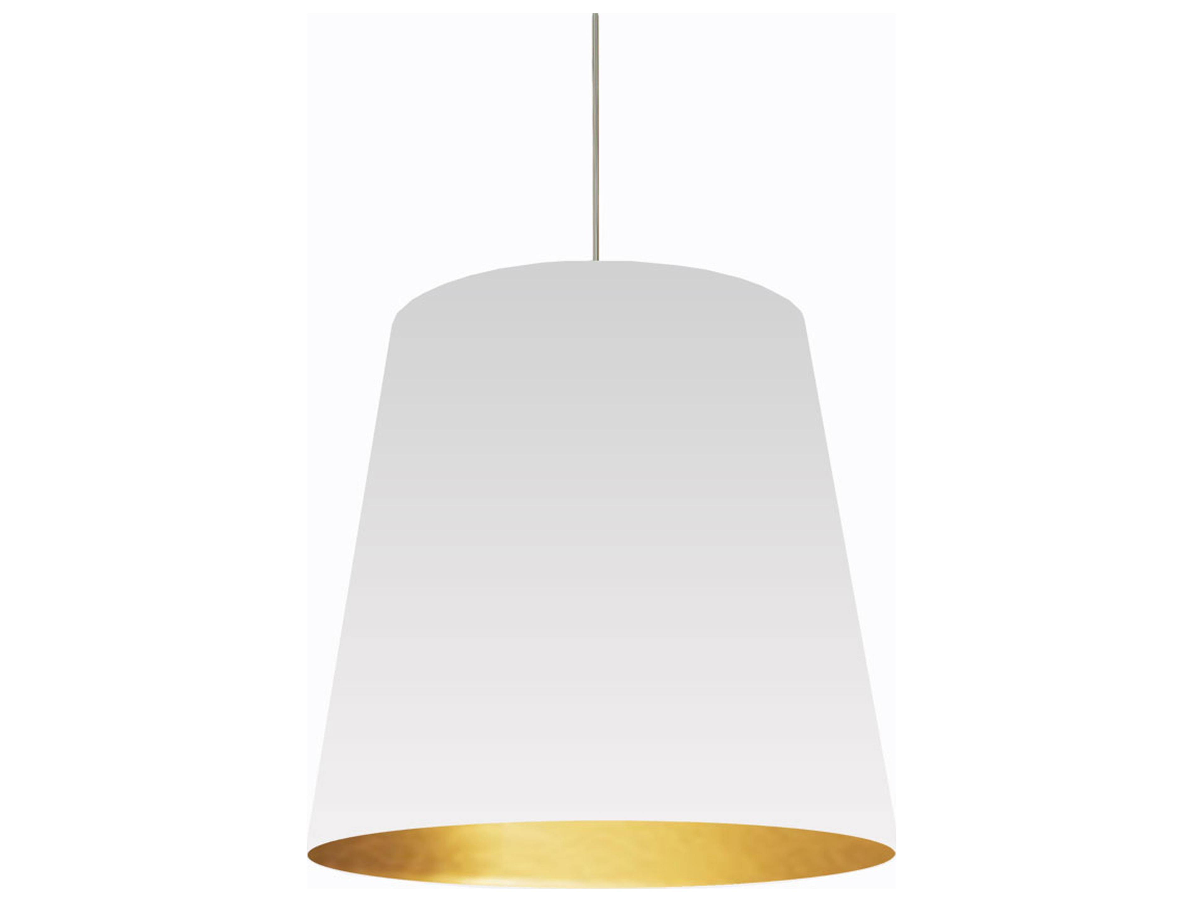 Dainolite Oversized Drum 1-Light Polished Chrome White Pendant