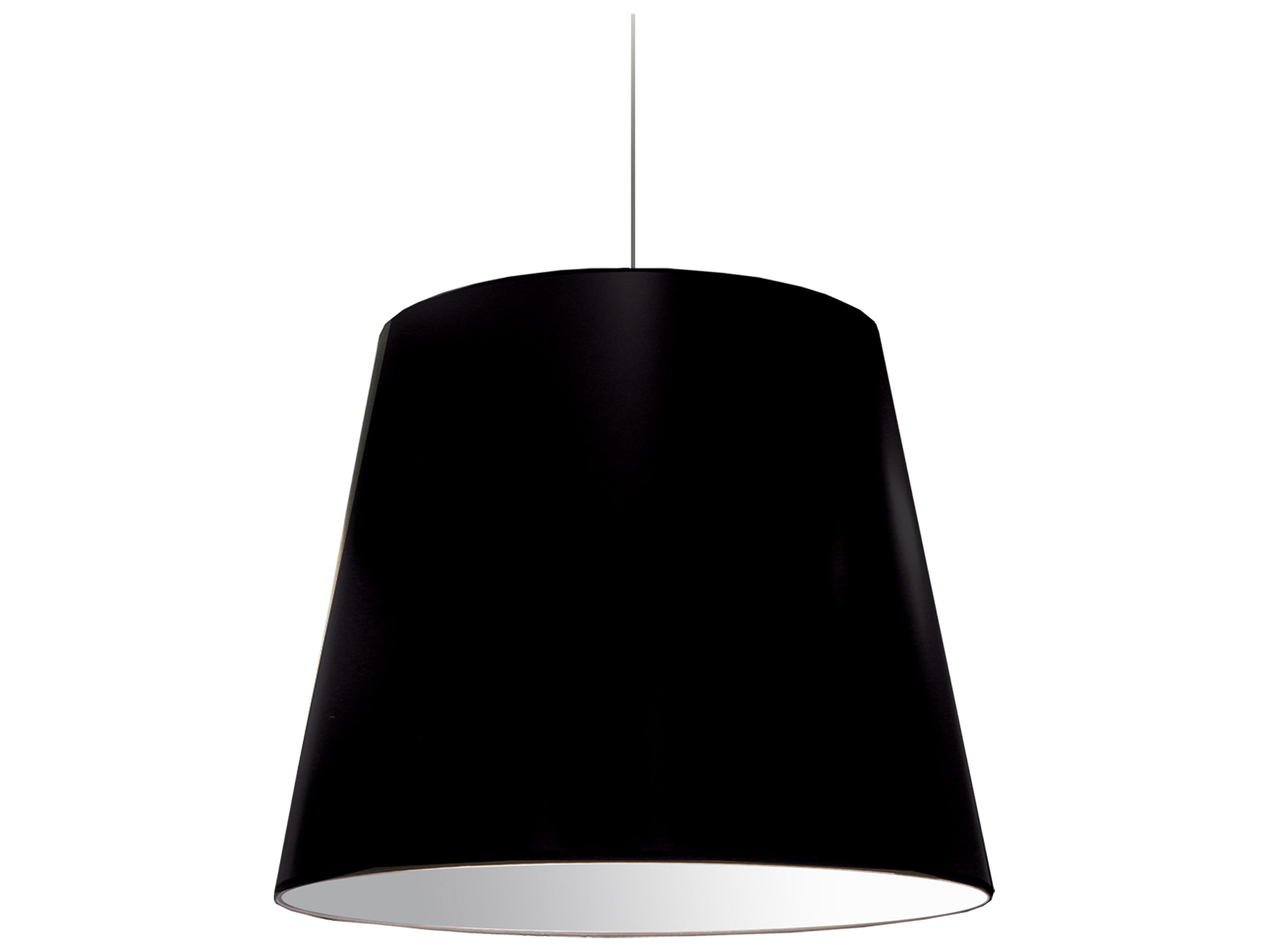 Dainolite Oversized Drum 1-Light Black Polished Chrome Pendant