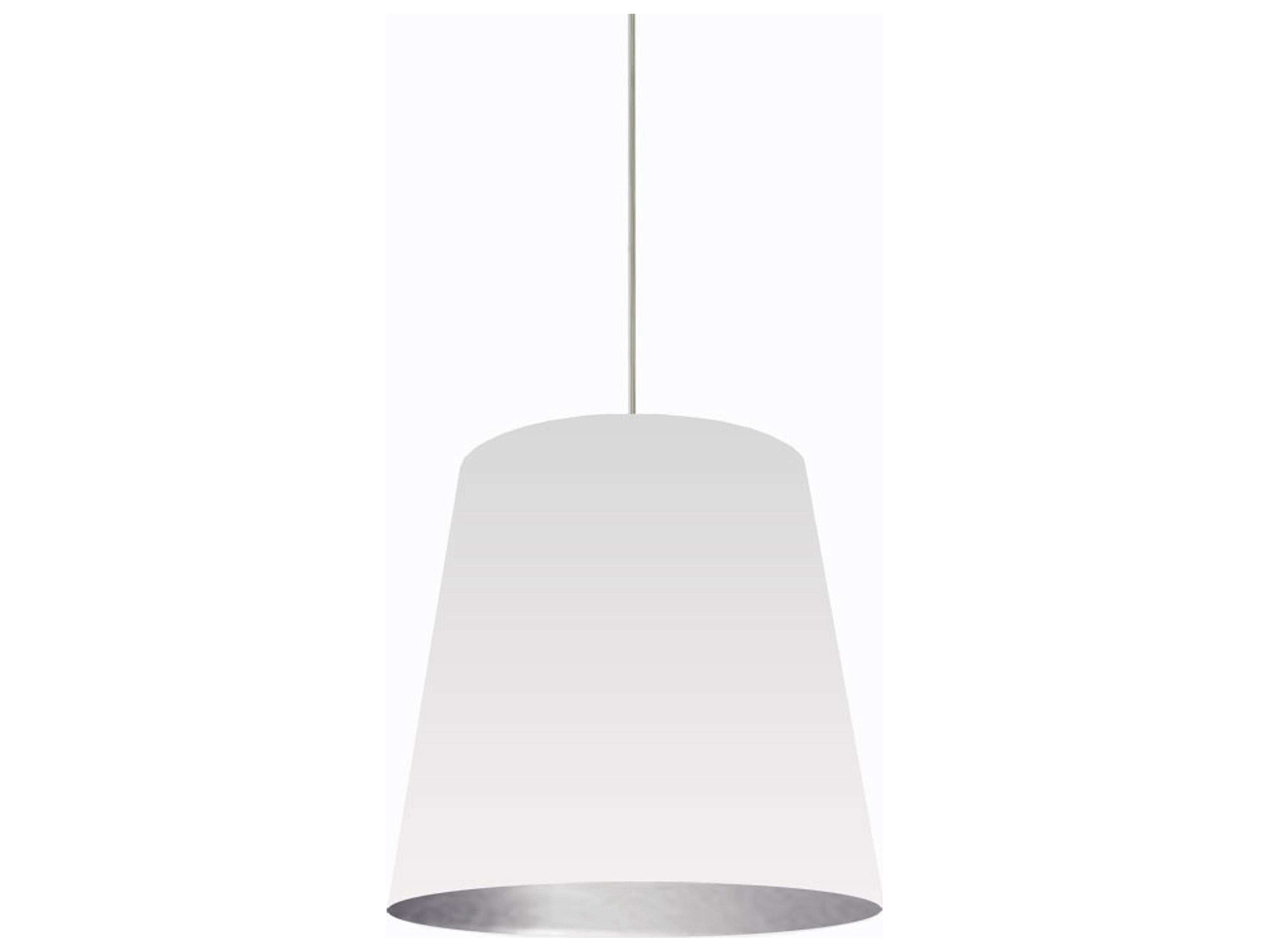 Dainolite Oversized Drum 1-Light Polished Chrome White Pendant