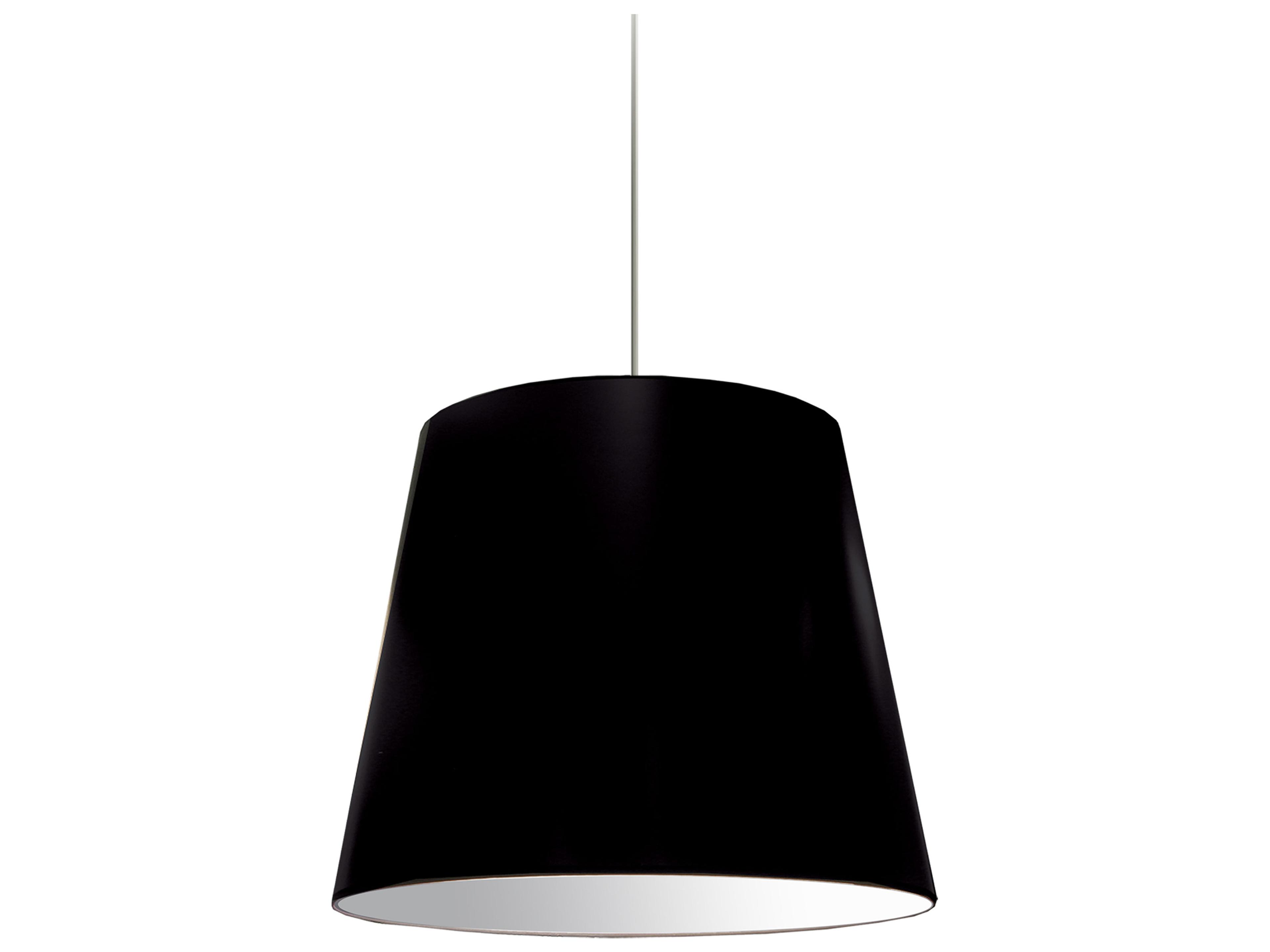 Dainolite Oversized Drum 1-Light Black Polished Chrome Silver Pendant