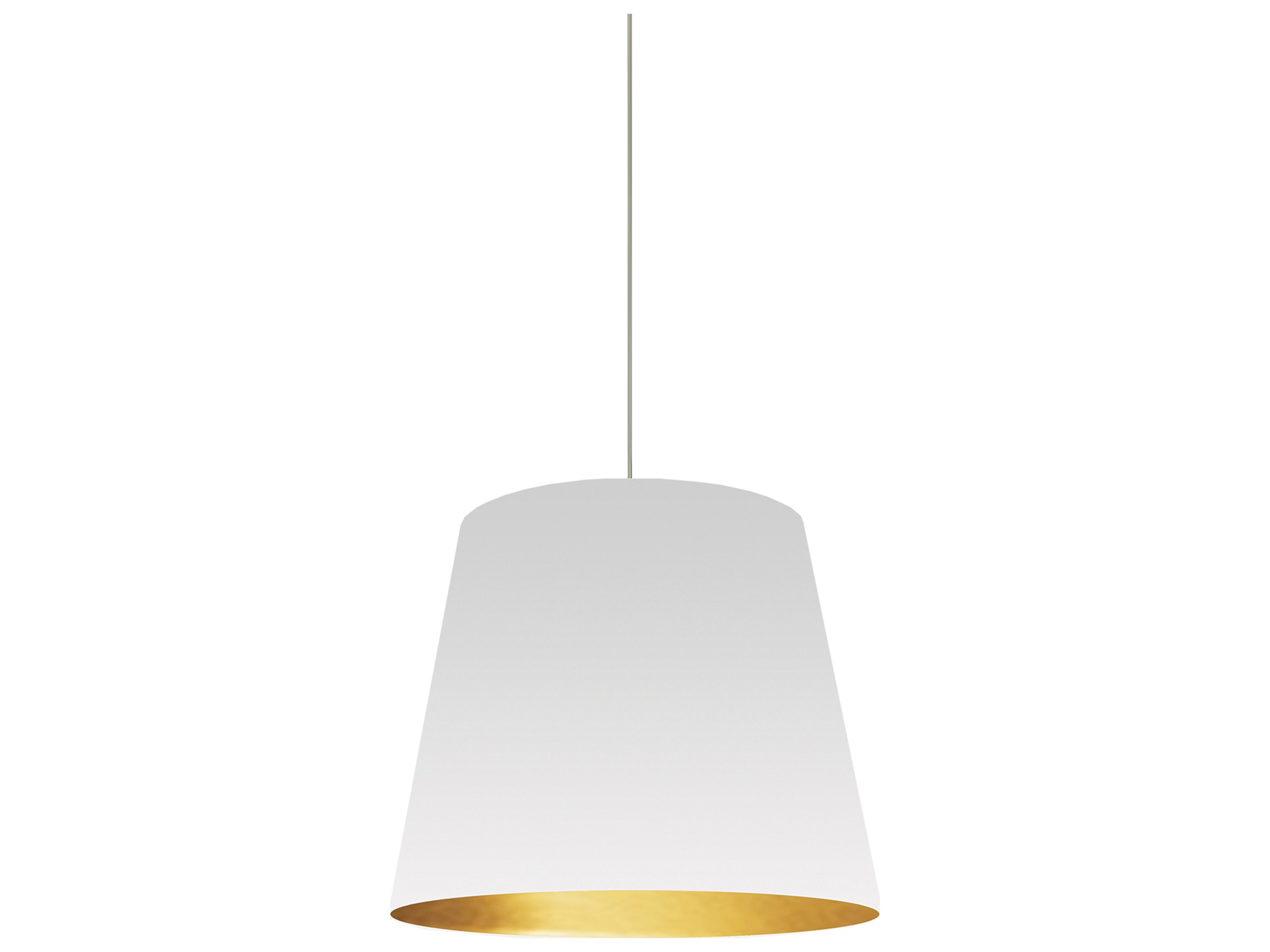 Dainolite Oversized Drum 1-Light Gold White Pendant