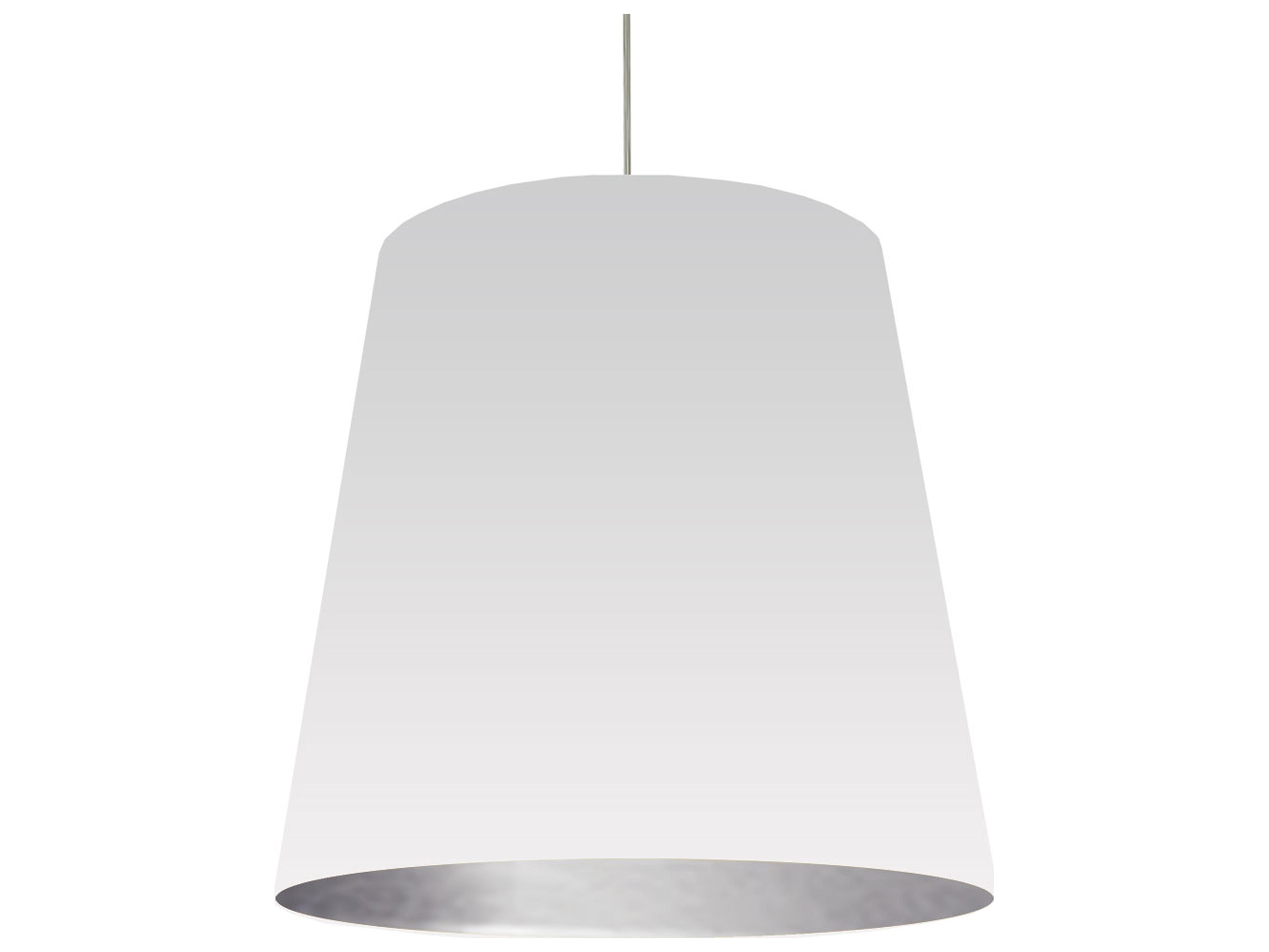 Dainolite Oversized Drum 1-Light Polished Chrome White Pendant
