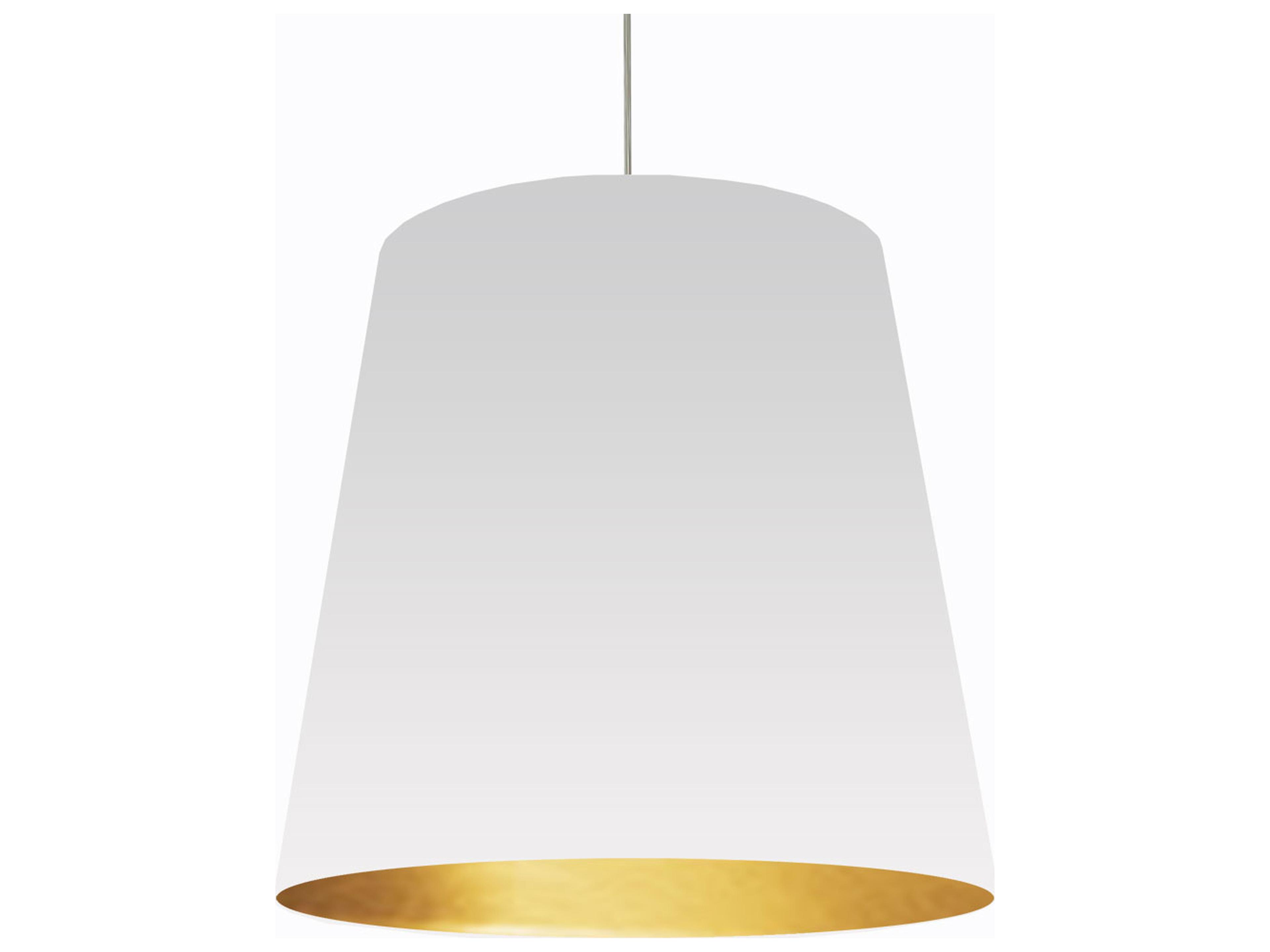 Dainolite Oversized Drum 1-Light Polished Chrome White Pendant