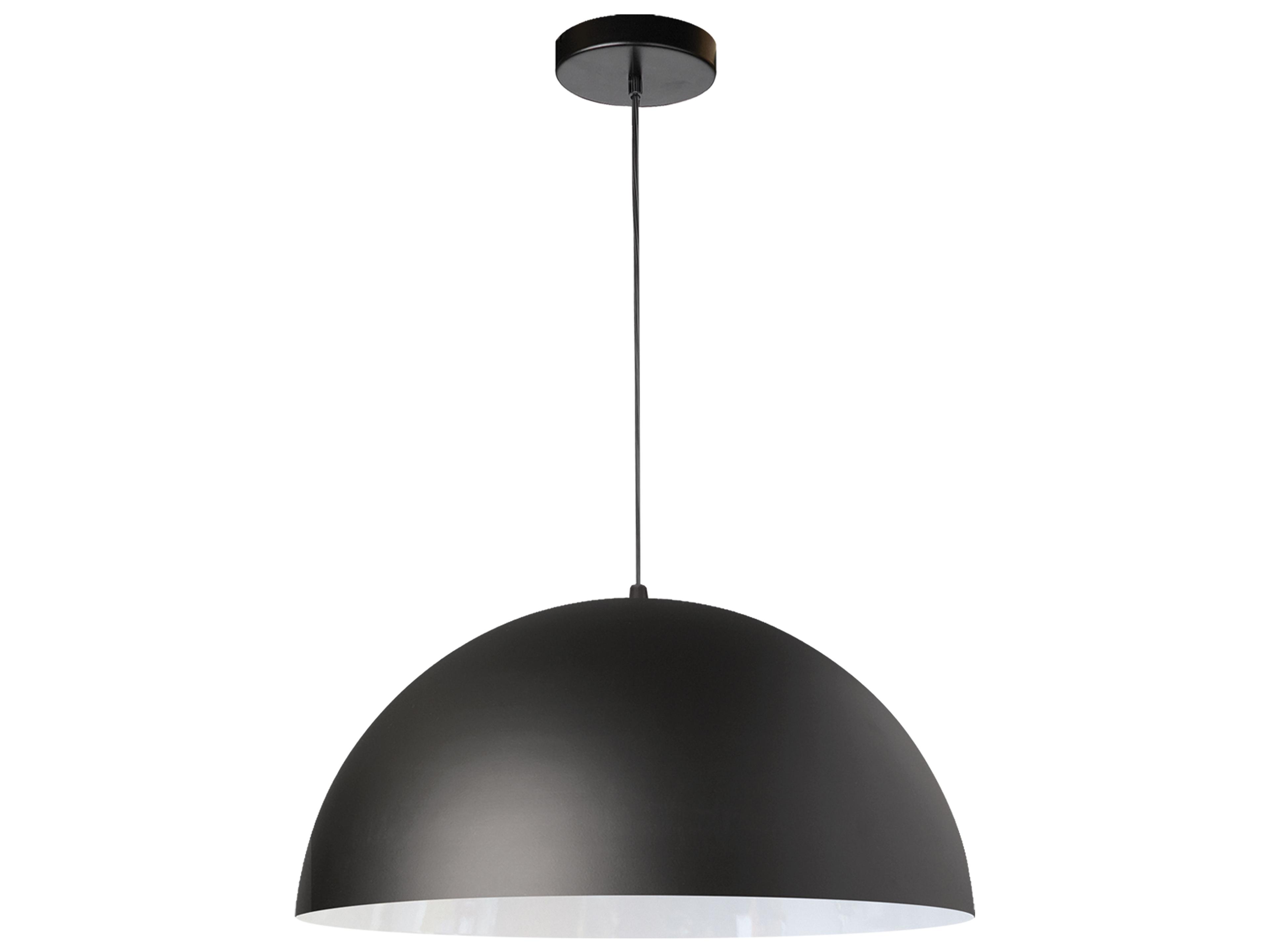 Dainolite Ofelia 1-Light Matte Black White Dome Pendant