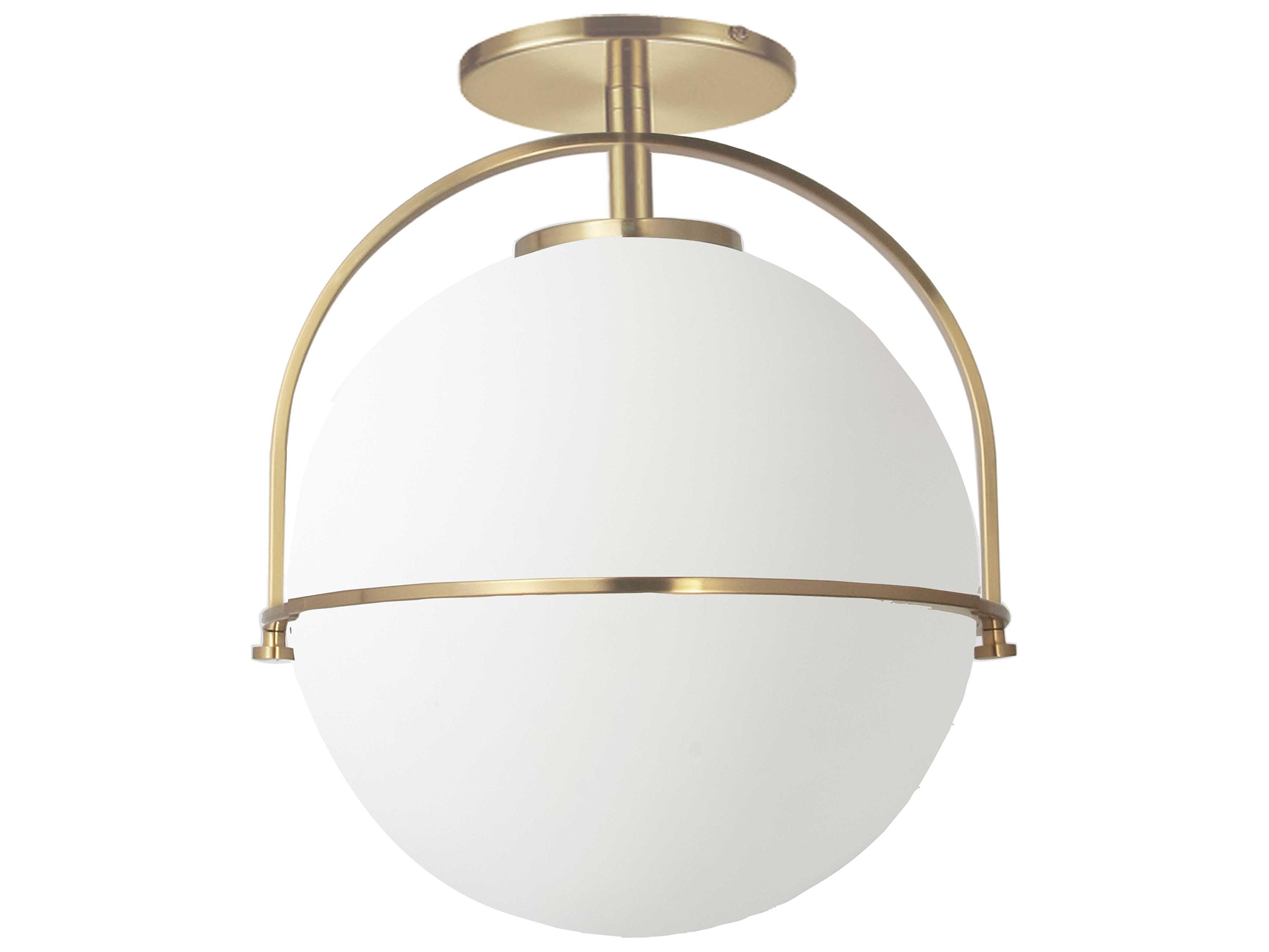 Dainolite Paola 1-Light Aged Brass Globe Semi Flush Mount