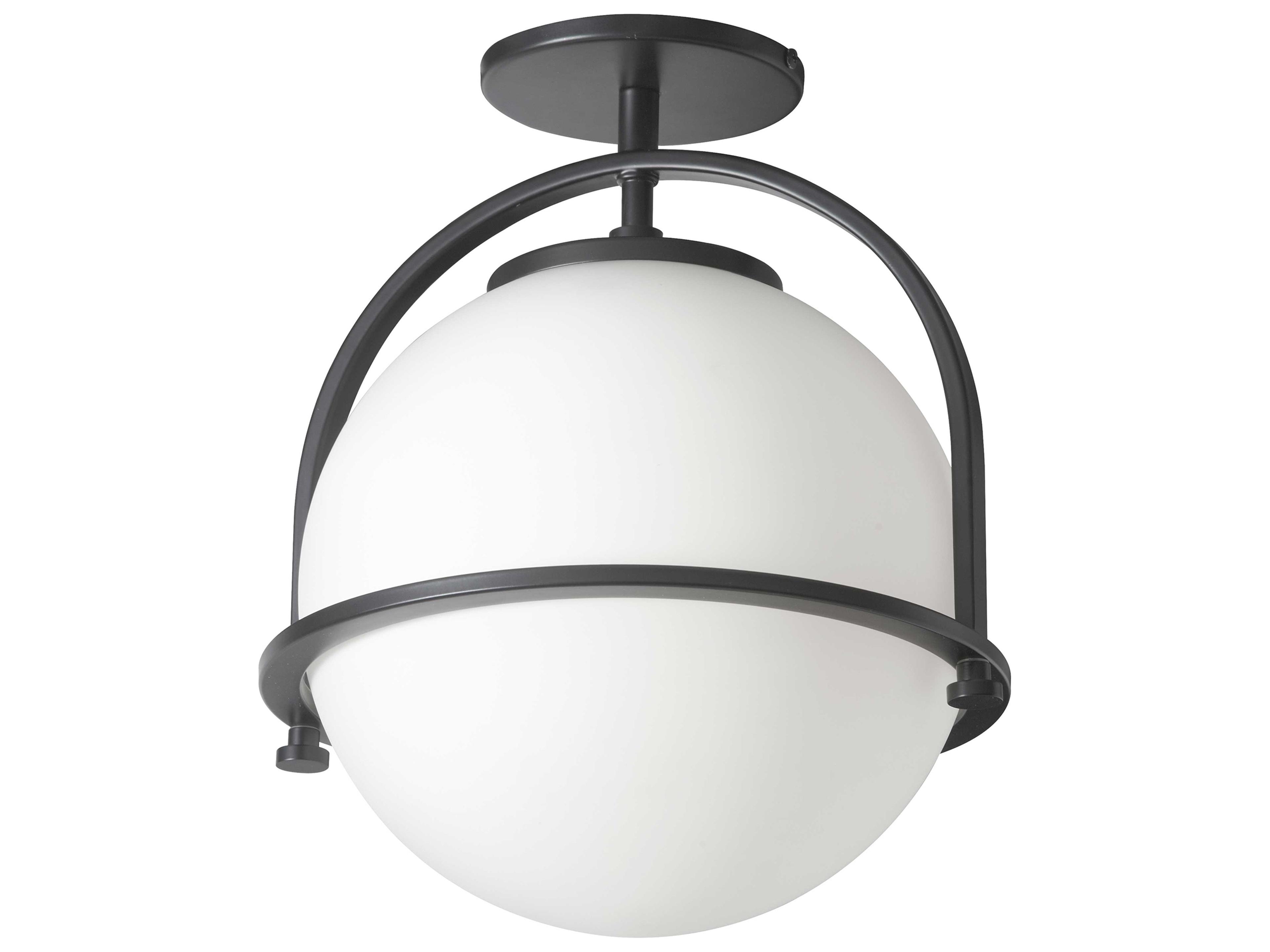 Dainolite Paola 1-Light Matte Black Globe Semi Flush Mount