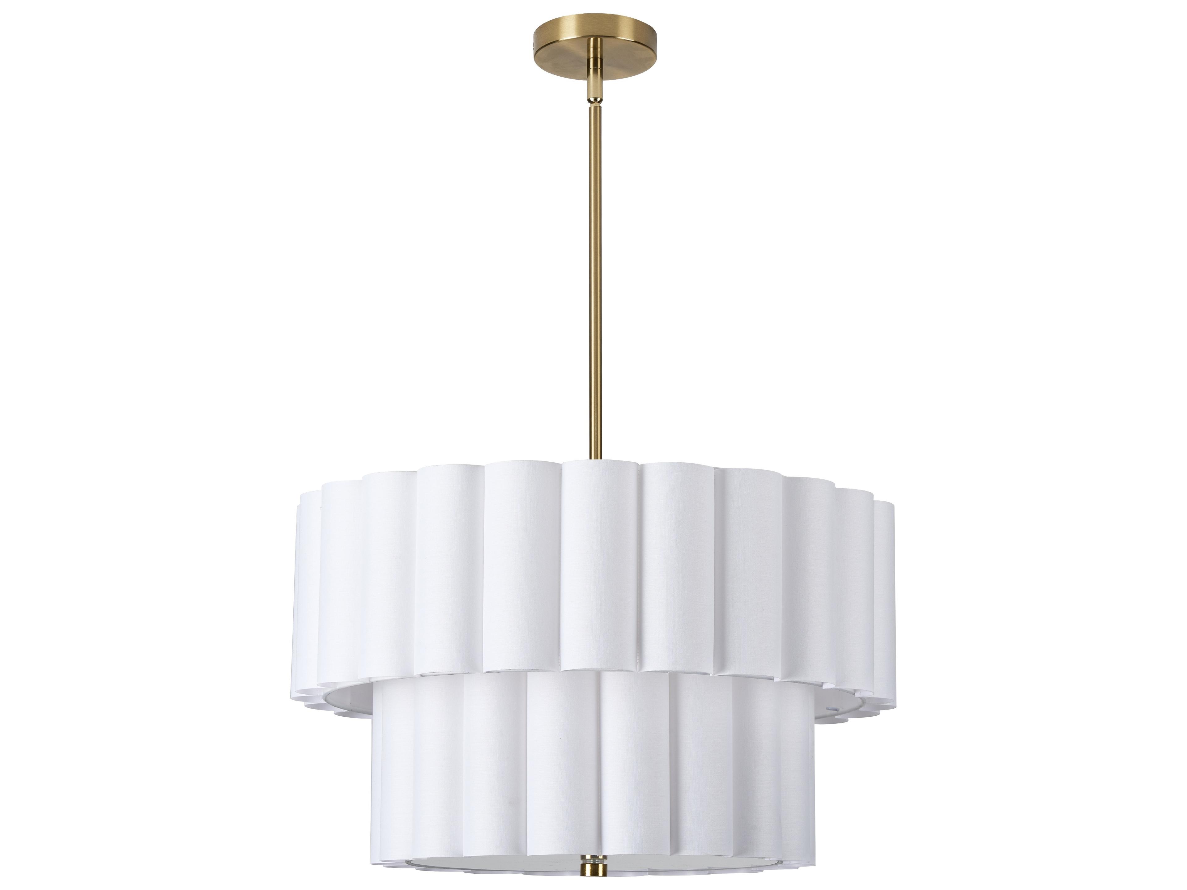 Dainolite Pacifica 4-Light Aged Brass Drum Tiered Pendant
