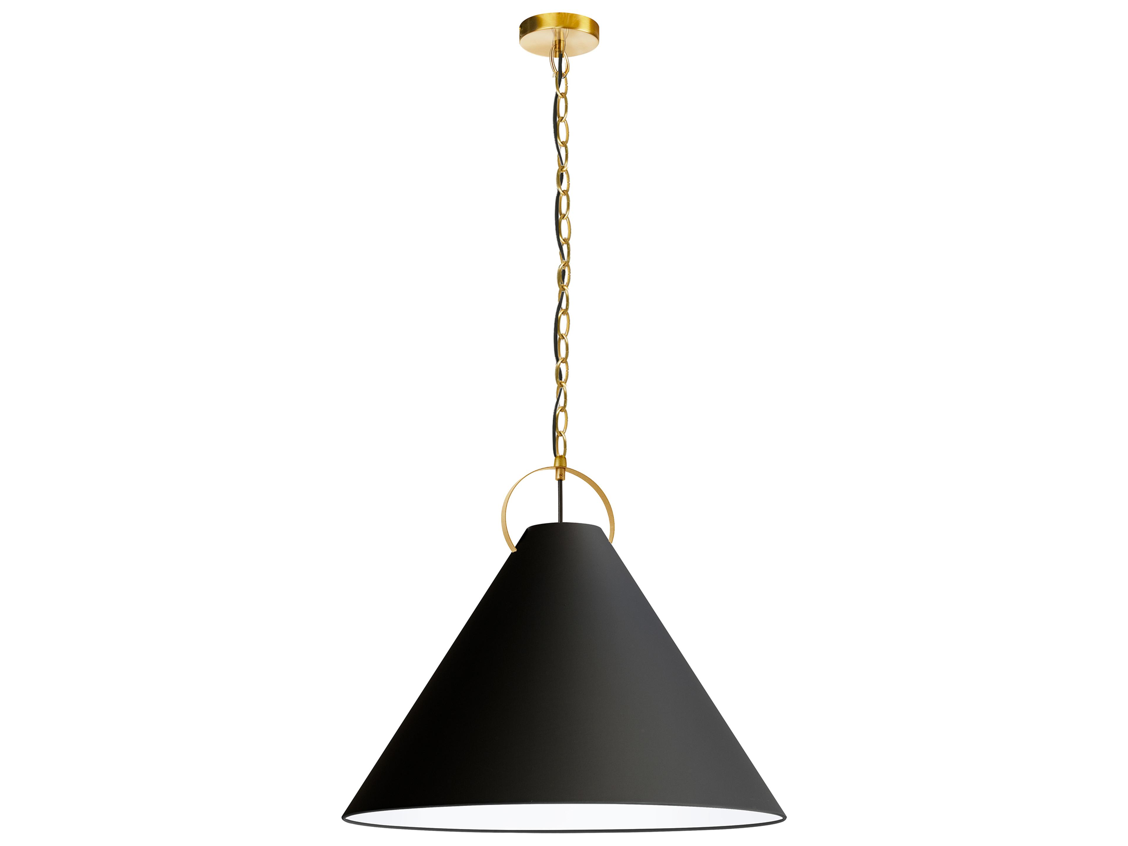 Dainolite Princeton 1-Light Black Aged Brass Pendant