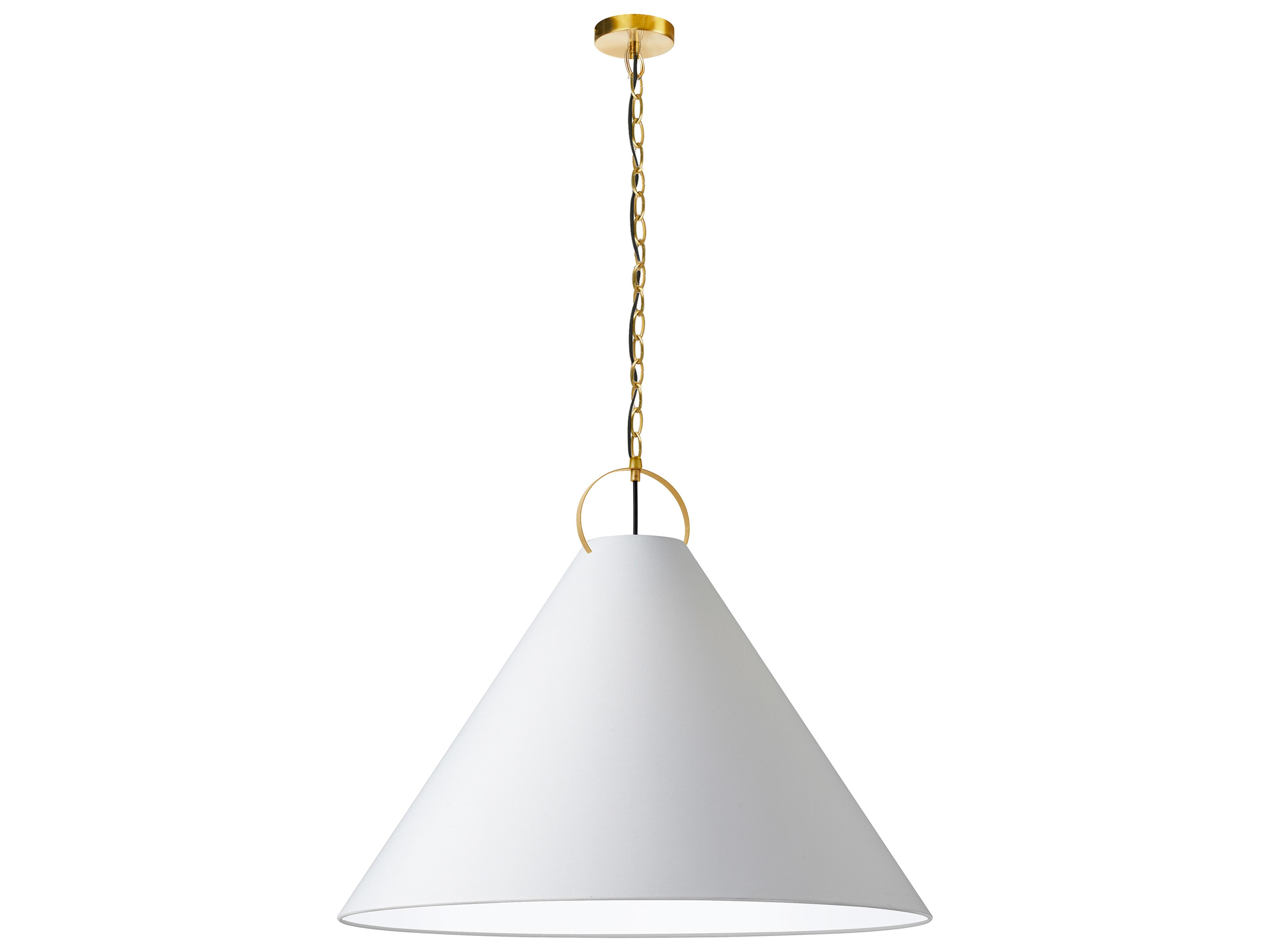Dainolite Princeton 1-Light Aged Brass White Pendant