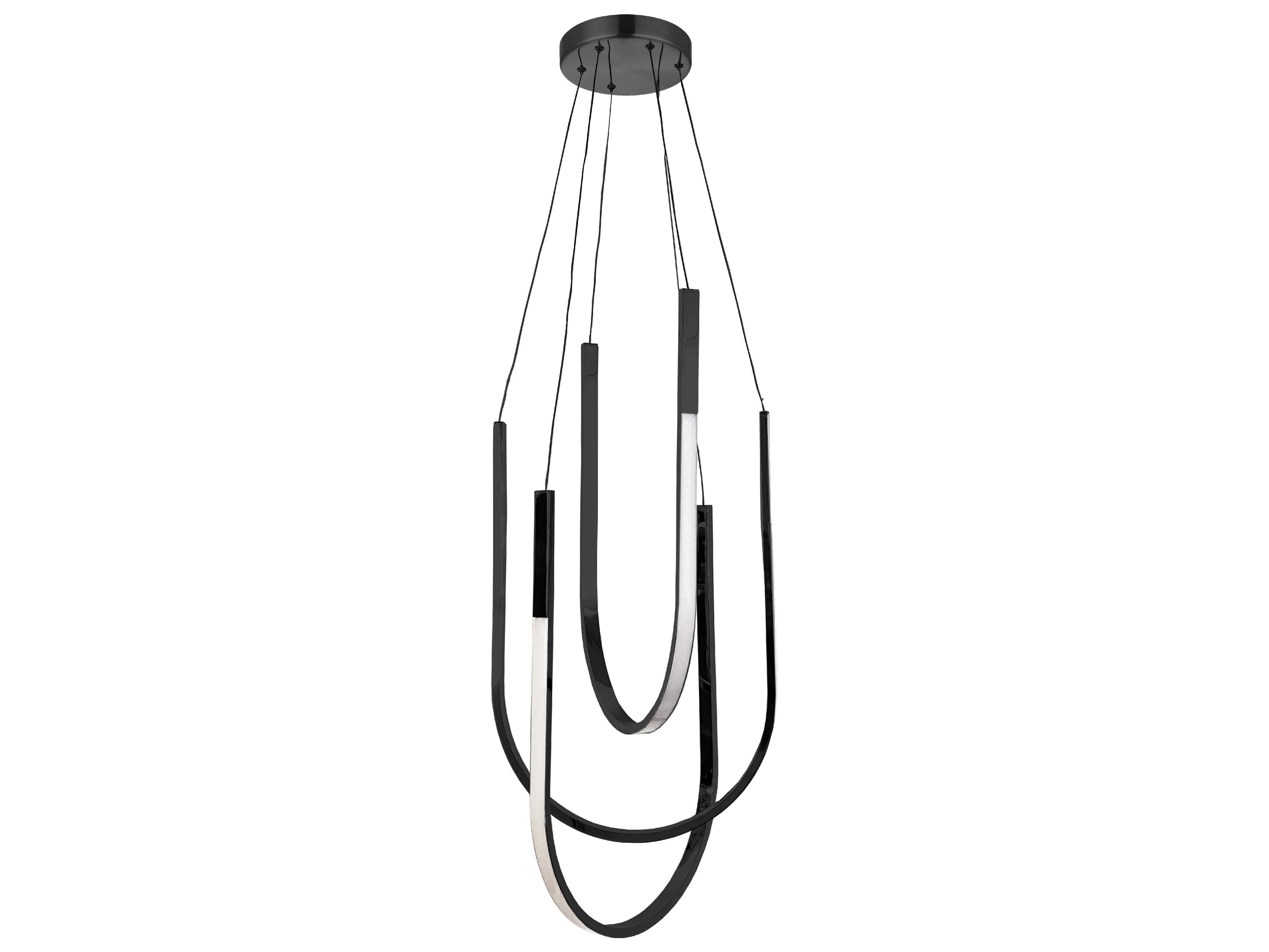 Dainolite Pacari 3-Light Matte Black White Pendant