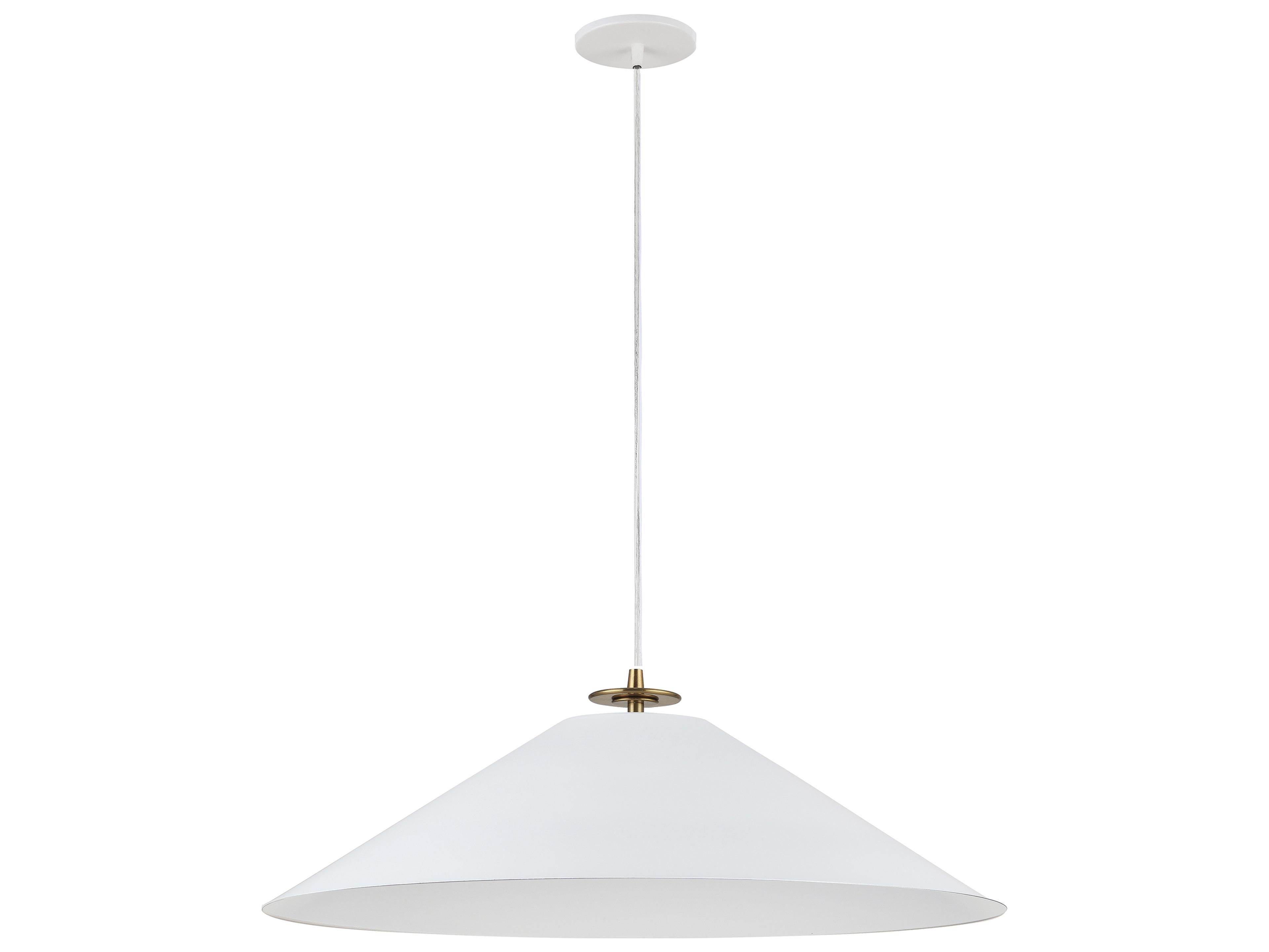 Dainolite Prudence 1-Light Matte White Aged Brass Pendant
