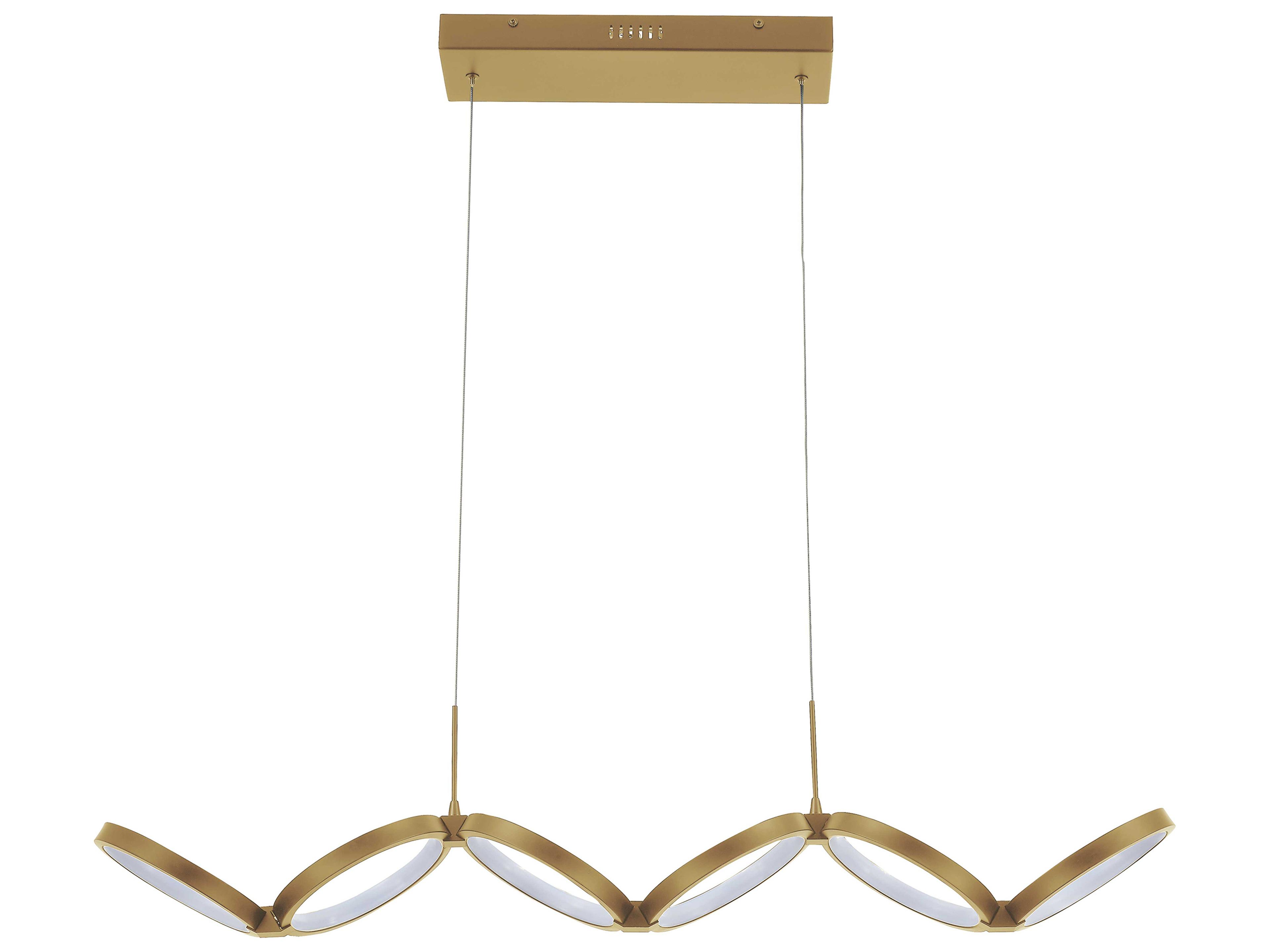 Dainolite Philo 1-Light Aged Brass Linear Island Pendant