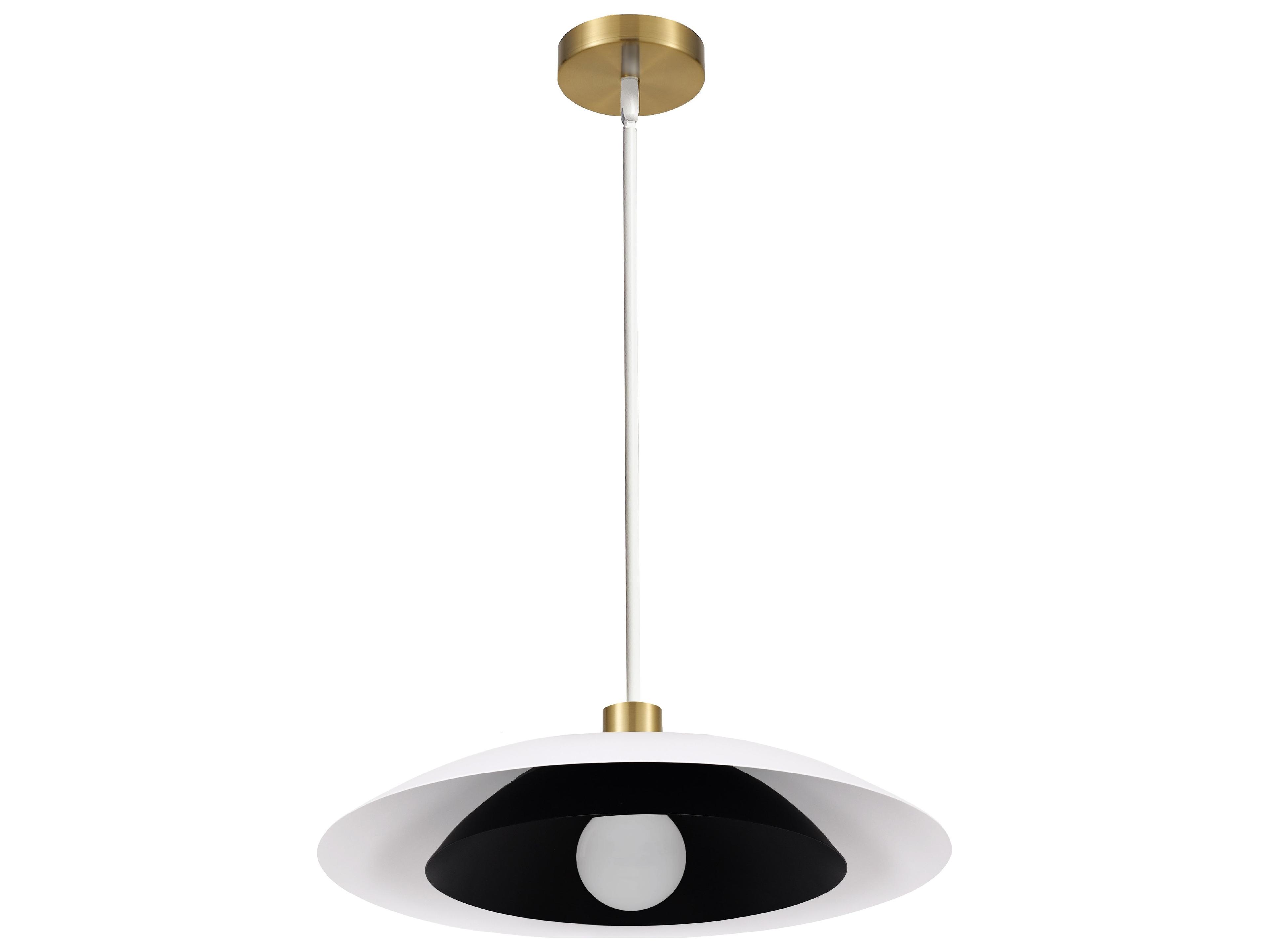 Dainolite Pima 1-Light Matte White Black Dome Pendant