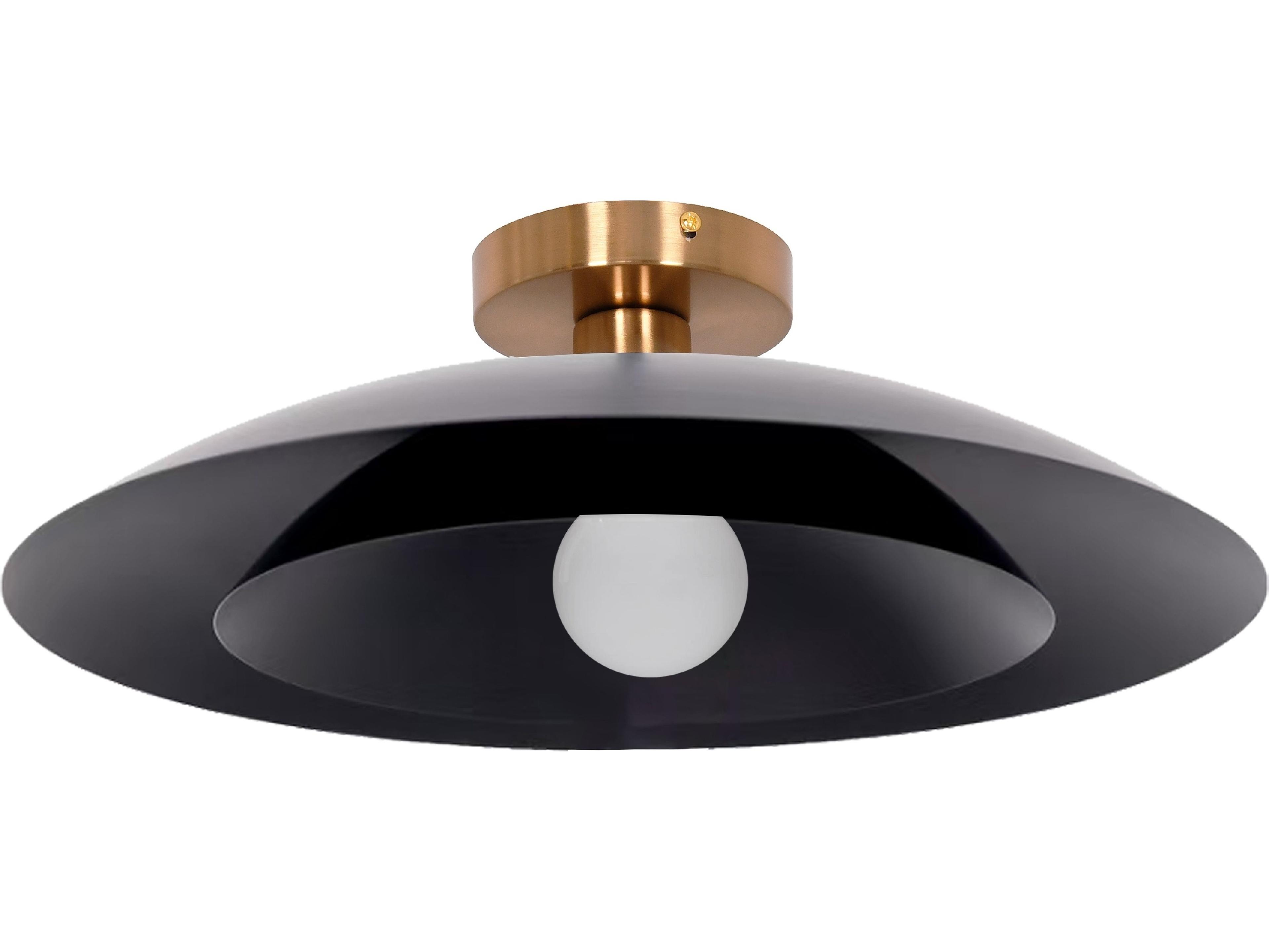 Dainolite Pima 1-Light Matte Black Dome Semi Flush Mount