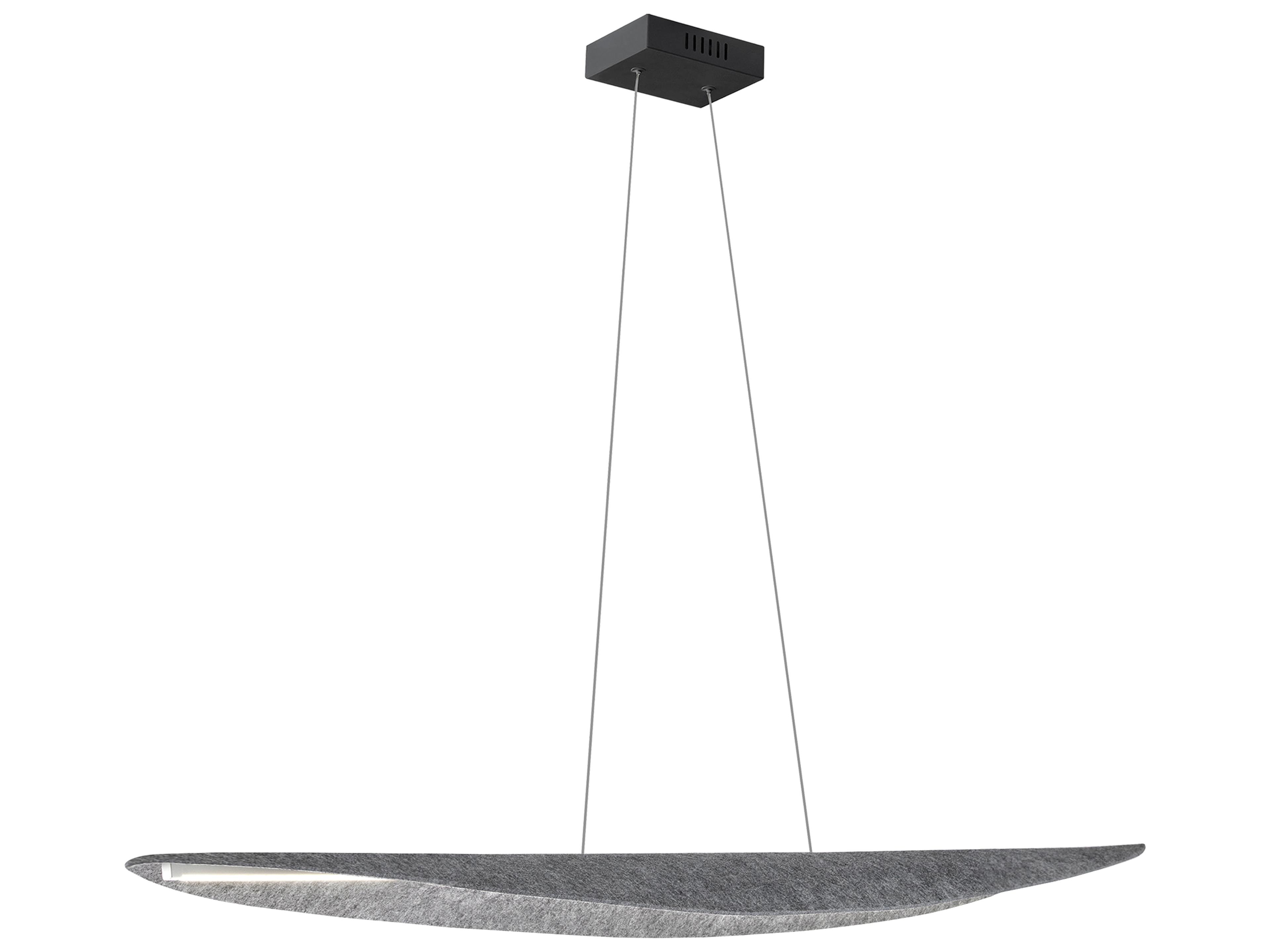 Dainolite Pinkerton 1-Light Grey Matte Black Linear Island Pendant