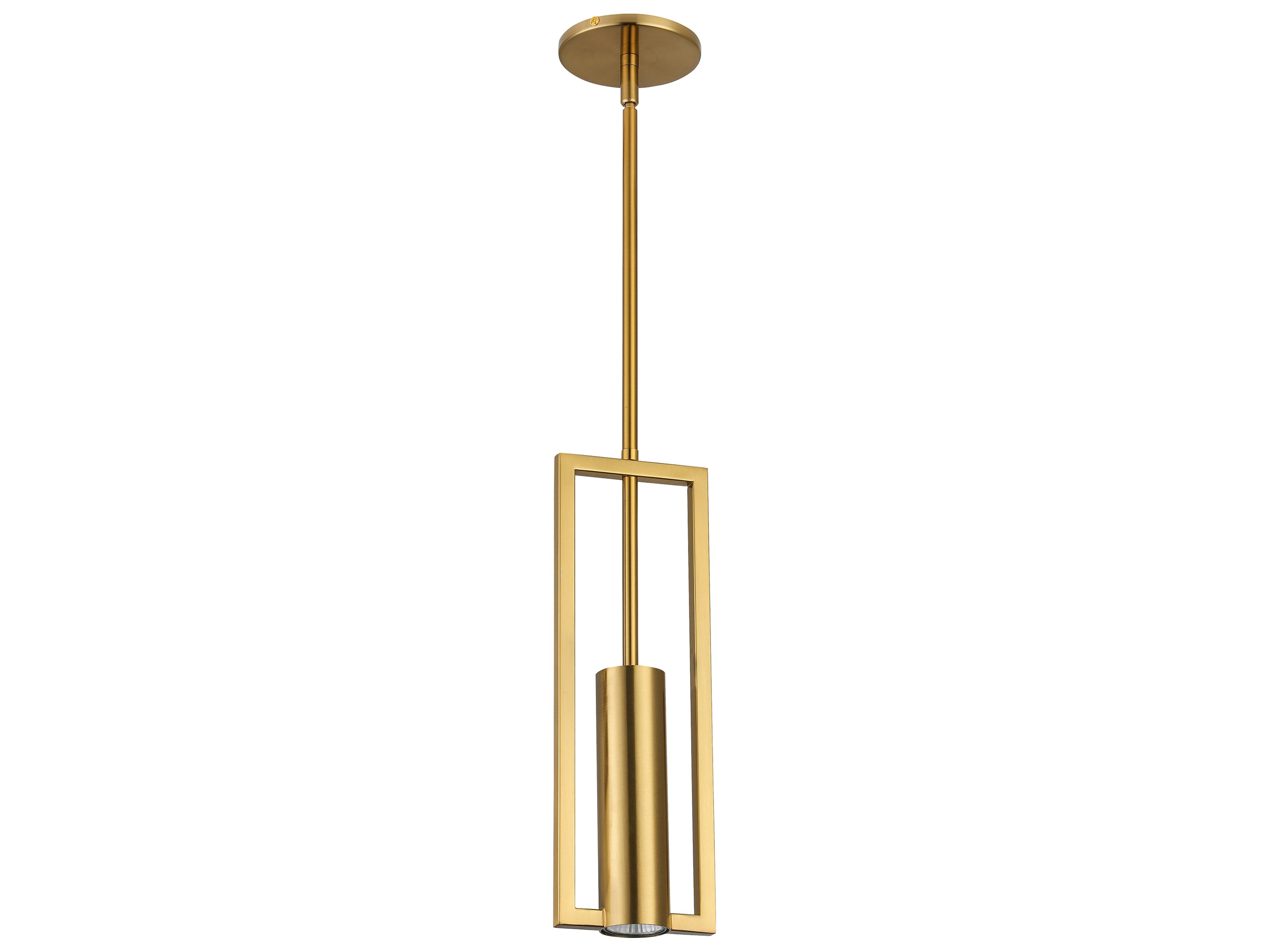 Dainolite Pauline 1-Light Aged Brass Geometric Mini Pendant