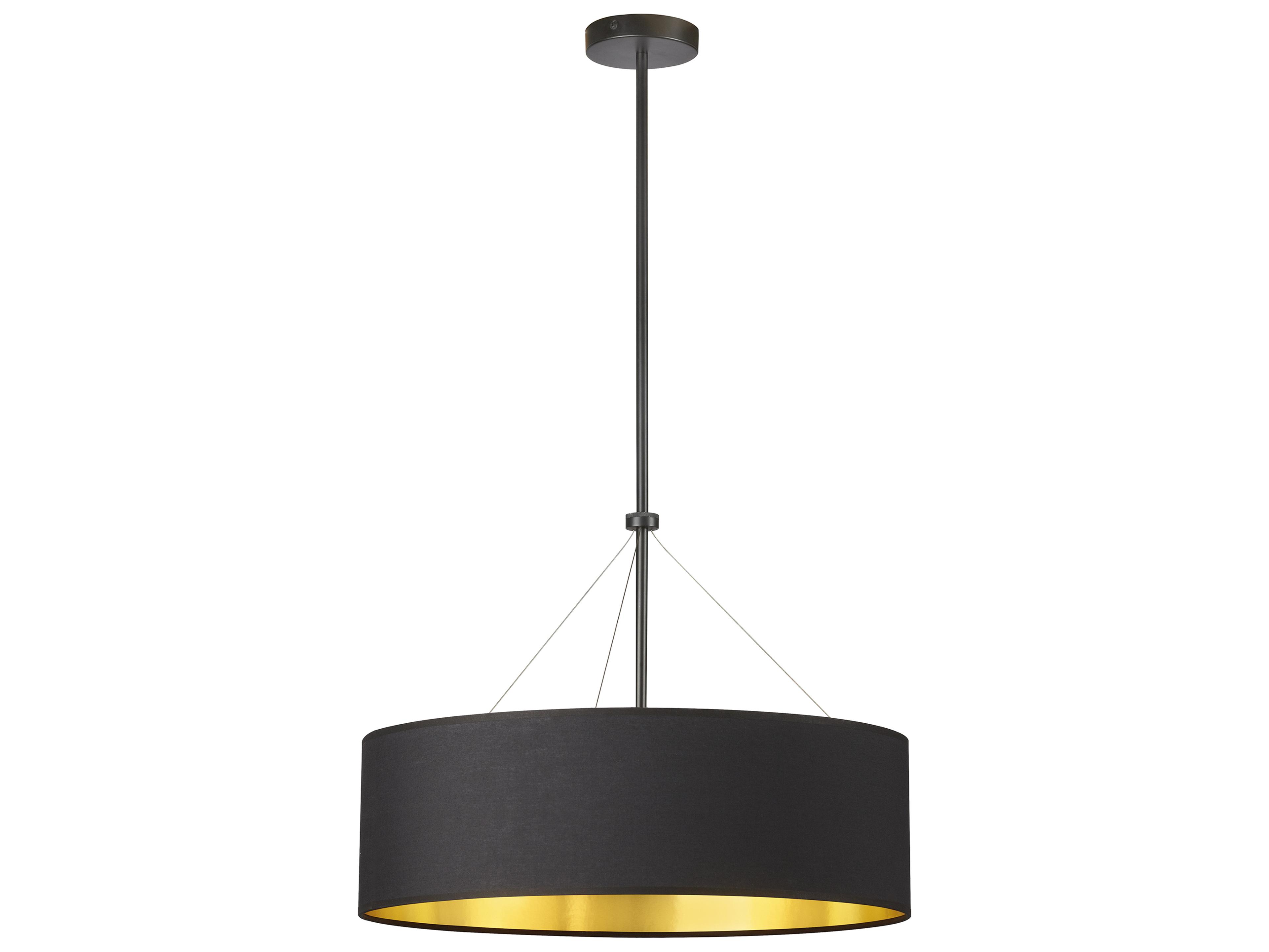 Dainolite Pallavi 4-Light Matte Black Gold Drum Pendant