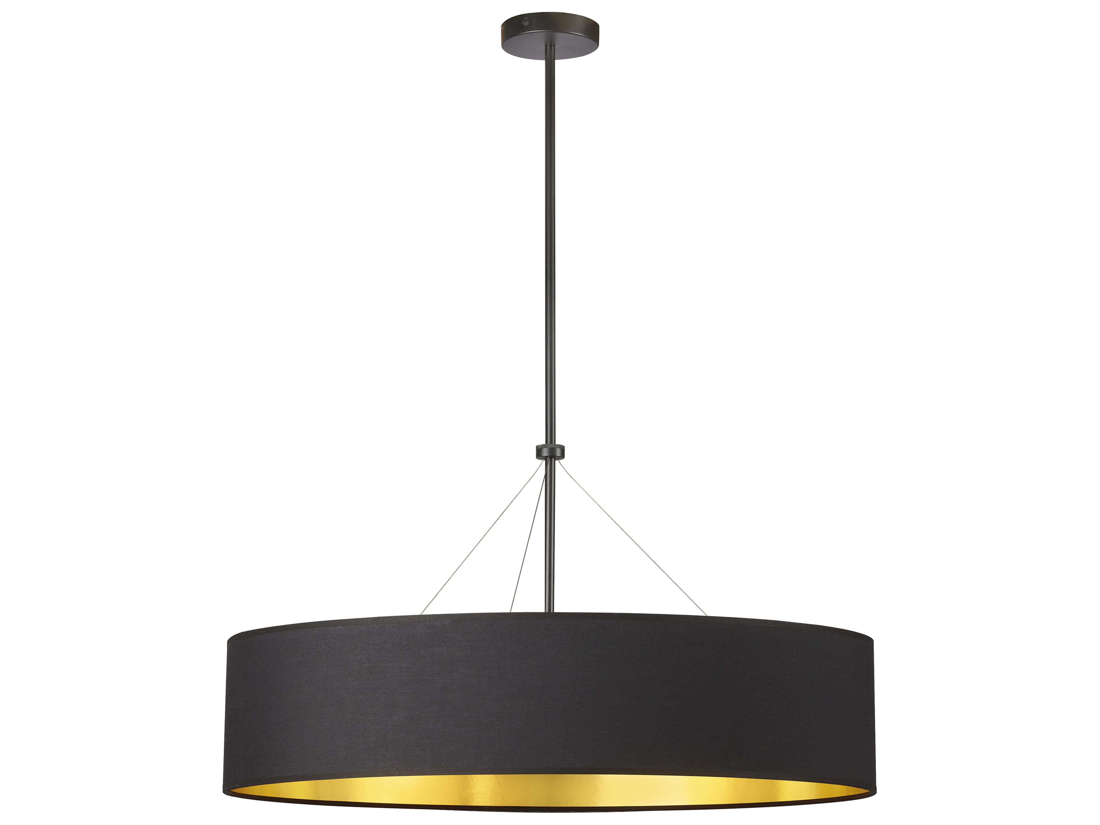 Dainolite Pallavi 4-Light Matte Black Gold Drum Pendant